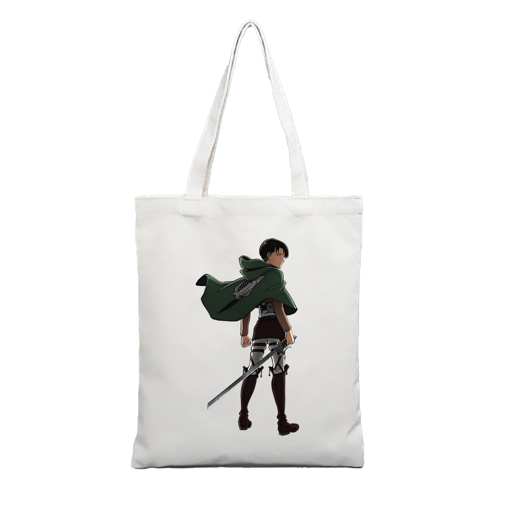 （画像用） 進撃の巨人 リヴァイ·アッカーマン Attack on Titan Levi Ackerman 縦型キャンバス生地手提げバッグ　トートバッグ