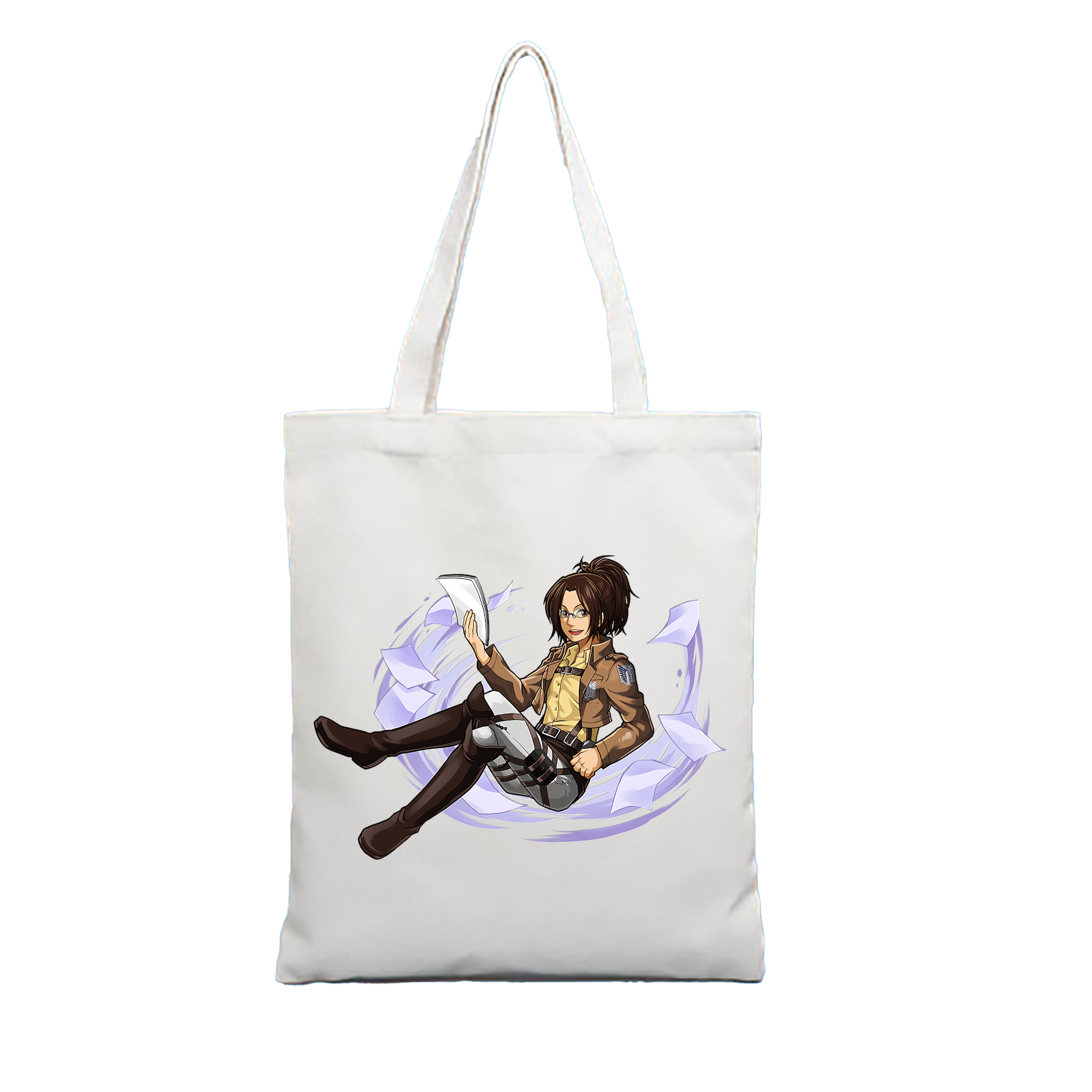 （画像用） 進撃の巨人 ハンジ·ゾエ Attack on Titan Hanji Zoe 縦型キャンバス生地手提げバッグ　トートバッグ