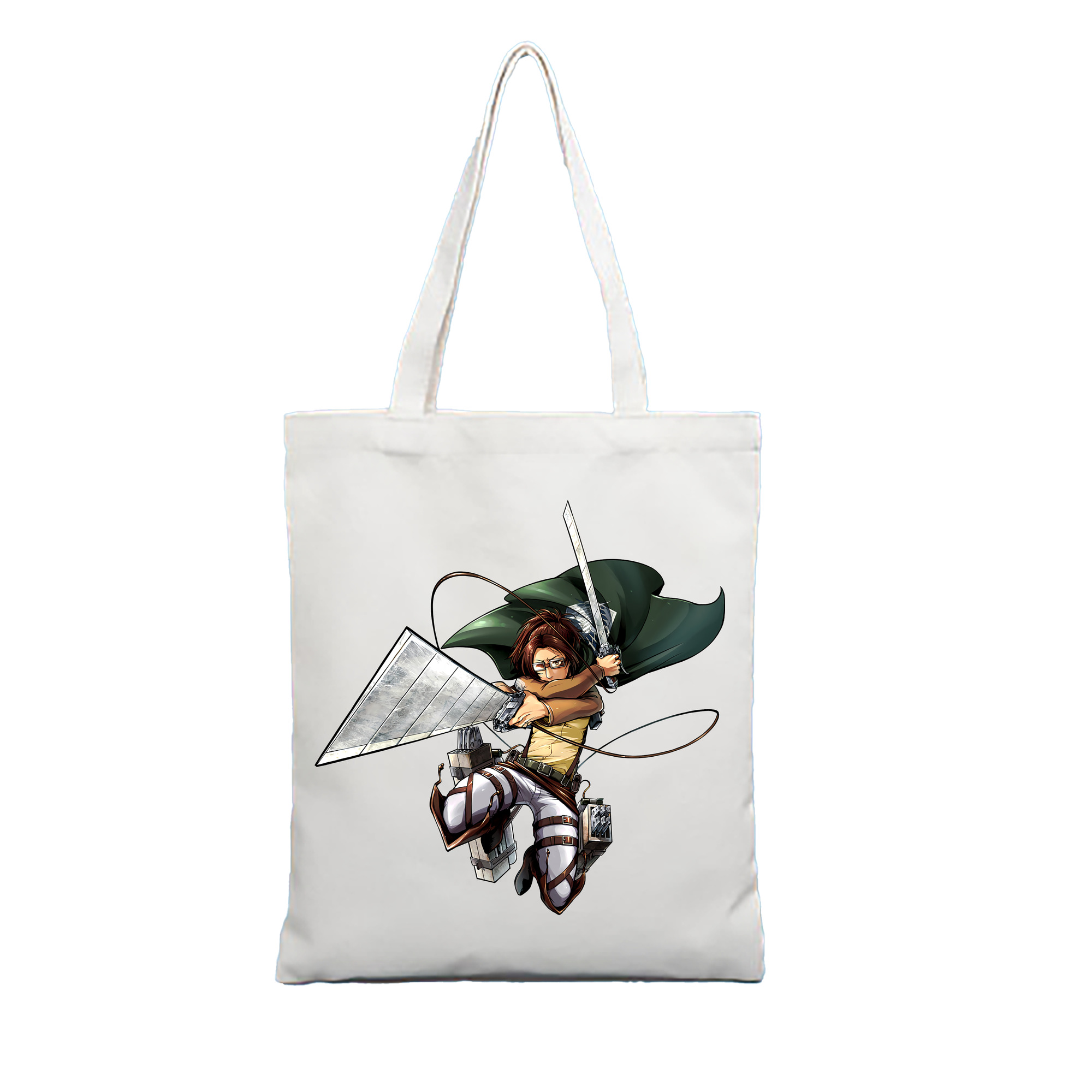 （画像用） 進撃の巨人 ハンジ·ゾエ Attack on Titan Hanji Zoe 縦型キャンバス生地手提げバッグ　トートバッグ