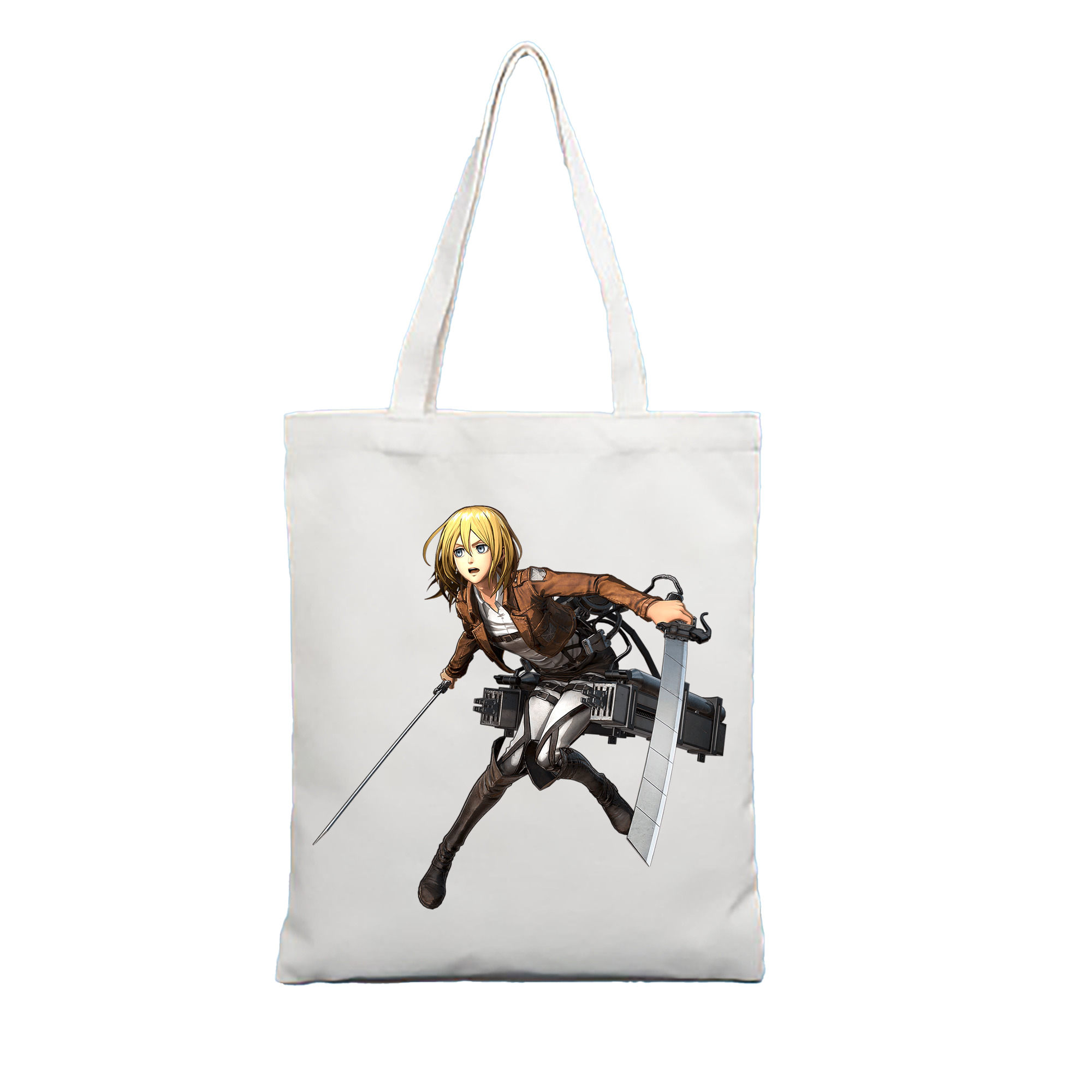 （画像用） 進撃の巨人 クリスタ·レンズ Attack on Titan Christa Lenz 縦型キャンバス生地手提げバッグ　トートバッグ