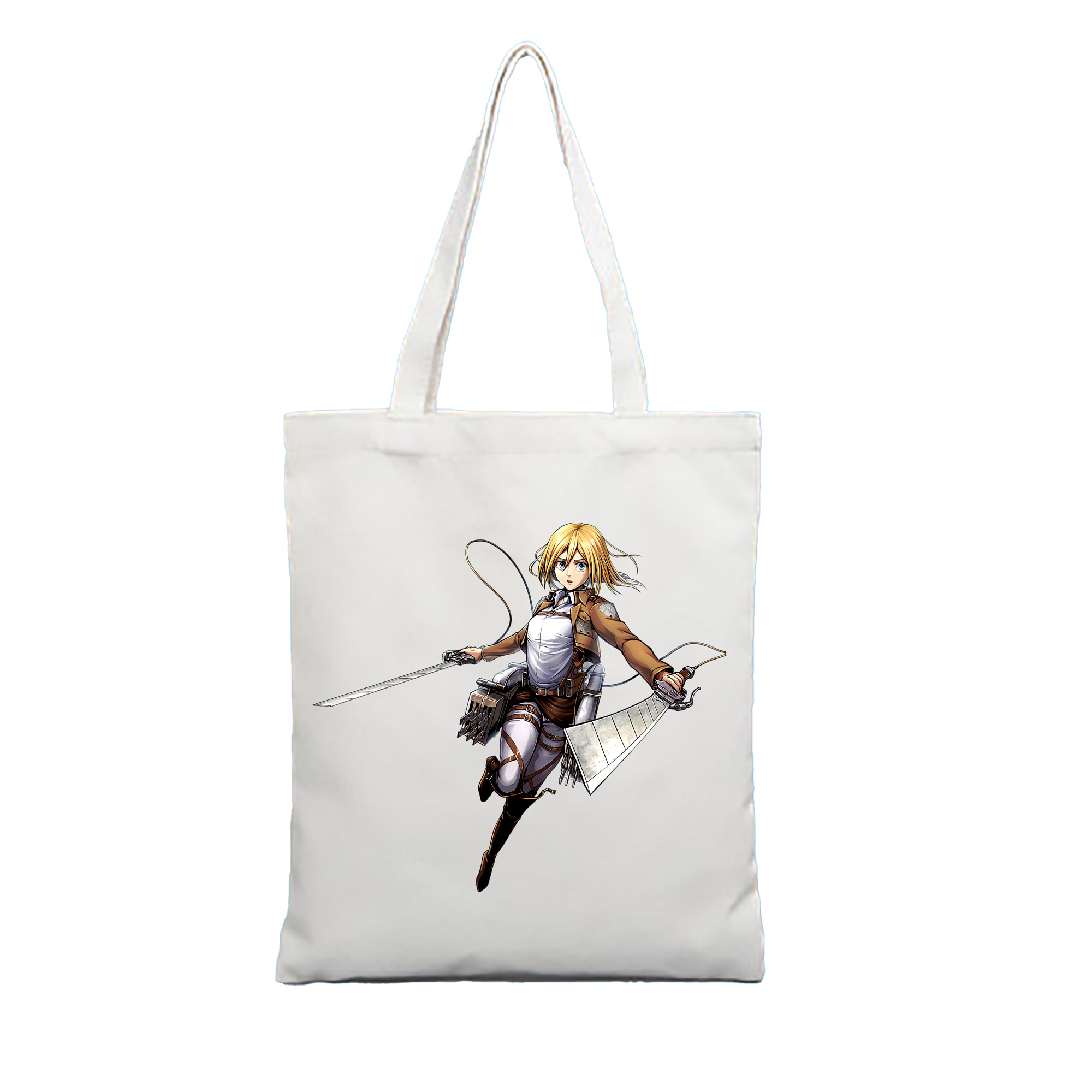 （画像用） 進撃の巨人 クリスタ·レンズ Attack on Titan Christa Lenz 縦型キャンバス生地手提げバッグ　トートバッグ