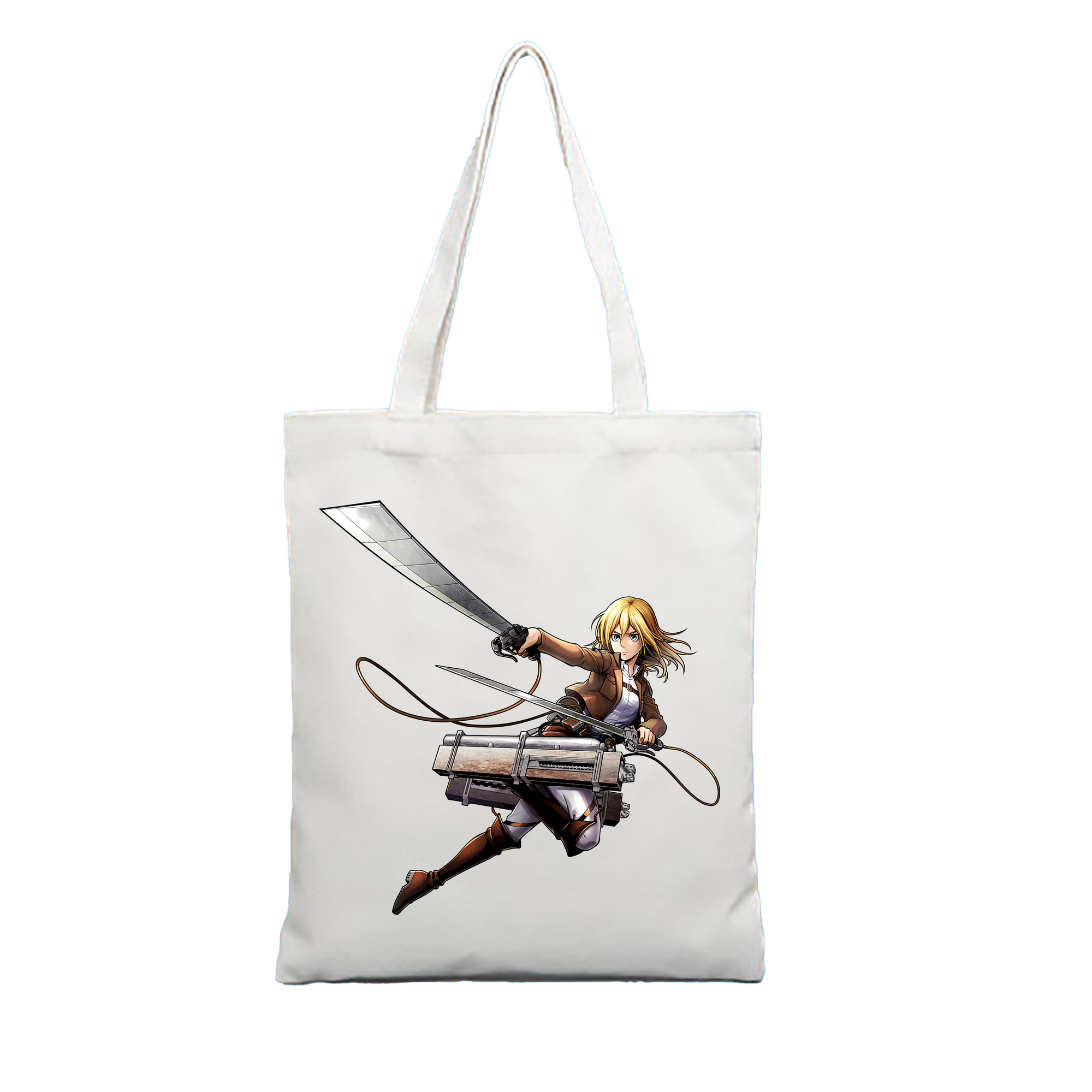 （画像用） 進撃の巨人 クリスタ·レンズ Attack on Titan Christa Lenz 縦型キャンバス生地手提げバッグ　トートバッグ
