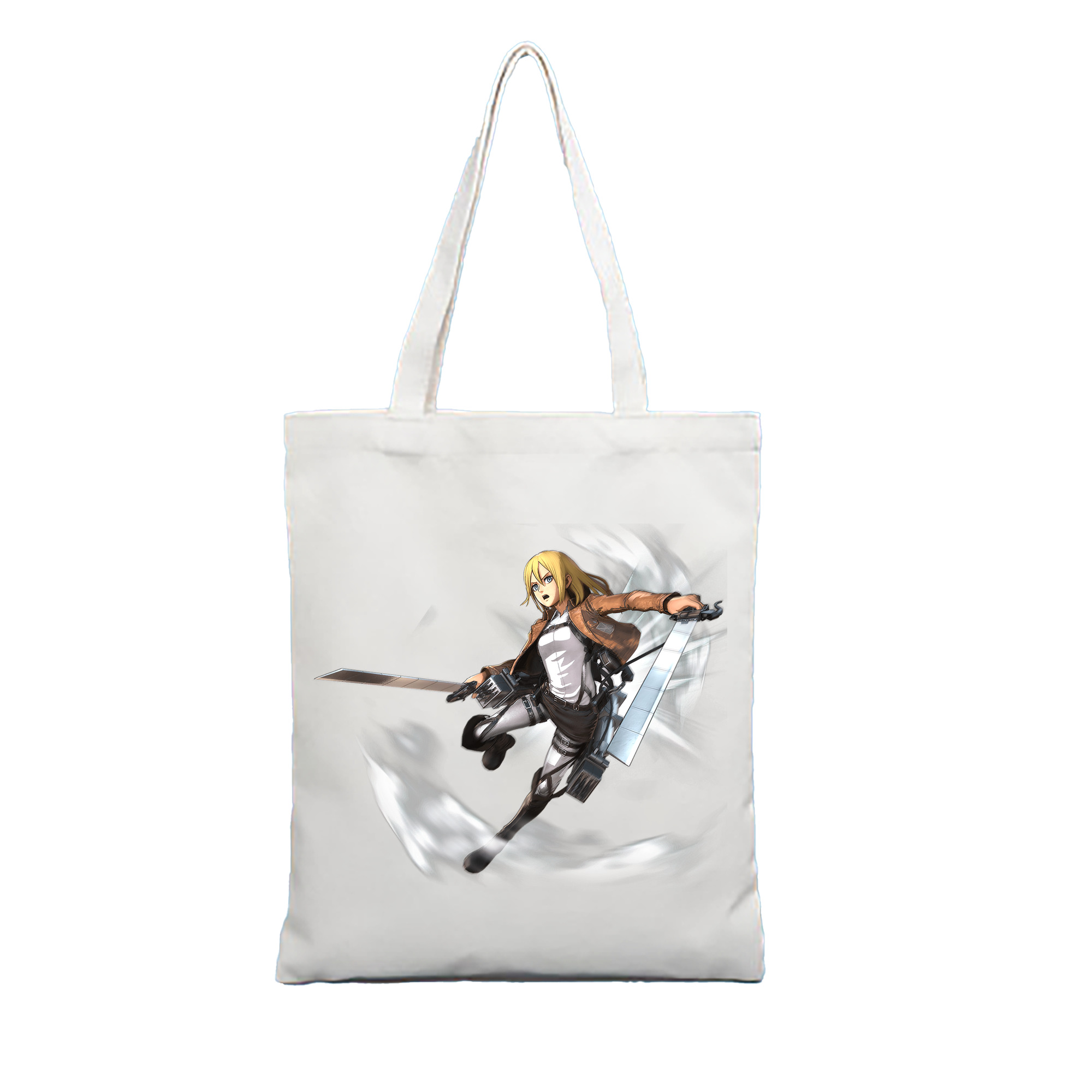 （画像用） 進撃の巨人 クリスタ·レンズ Attack on Titan Christa Lenz 縦型キャンバス生地手提げバッグ　トートバッグ