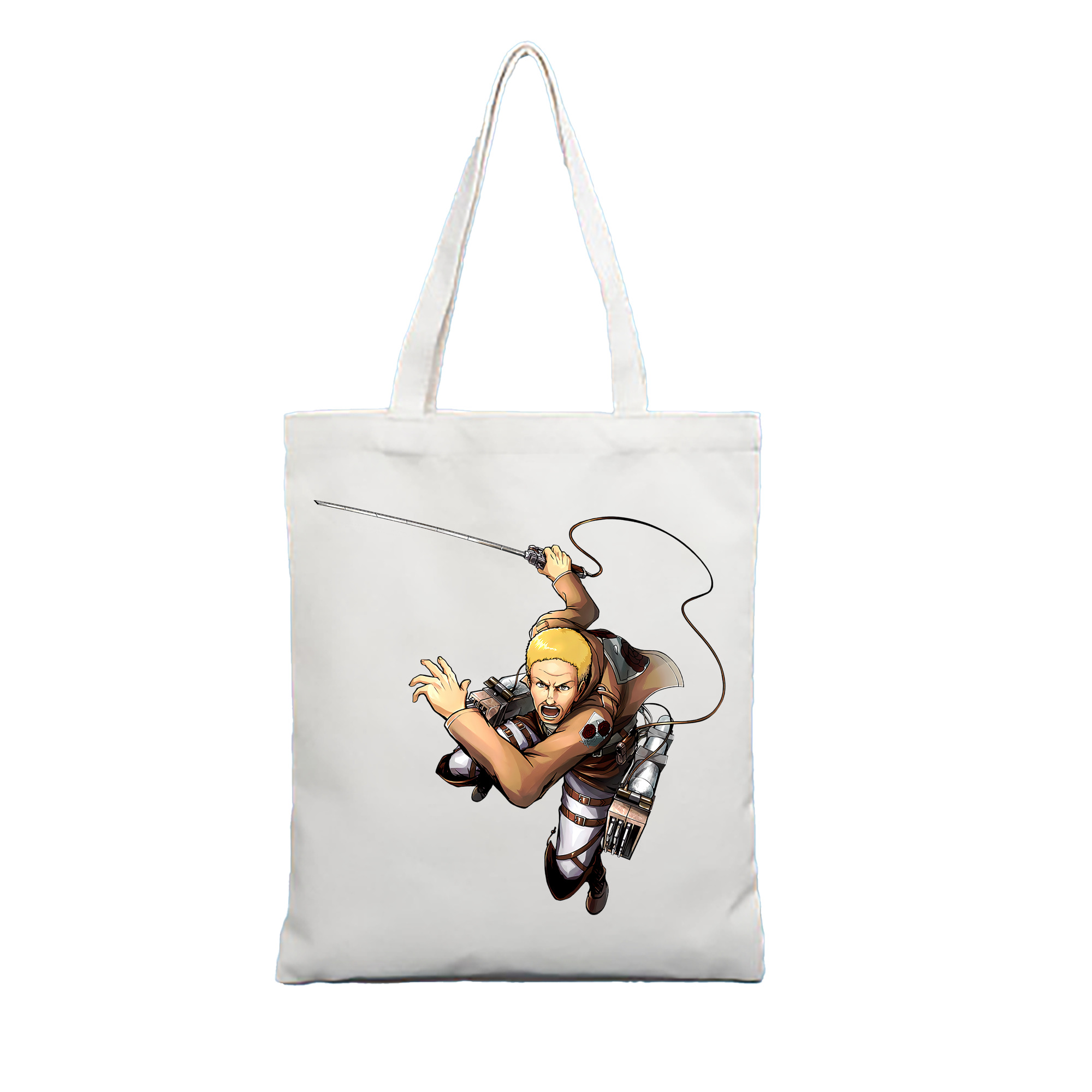 （画像用） 進撃の巨人 ハンネス Attack on Titan Hannes 縦型キャンバス生地手提げバッグ　トートバッグ