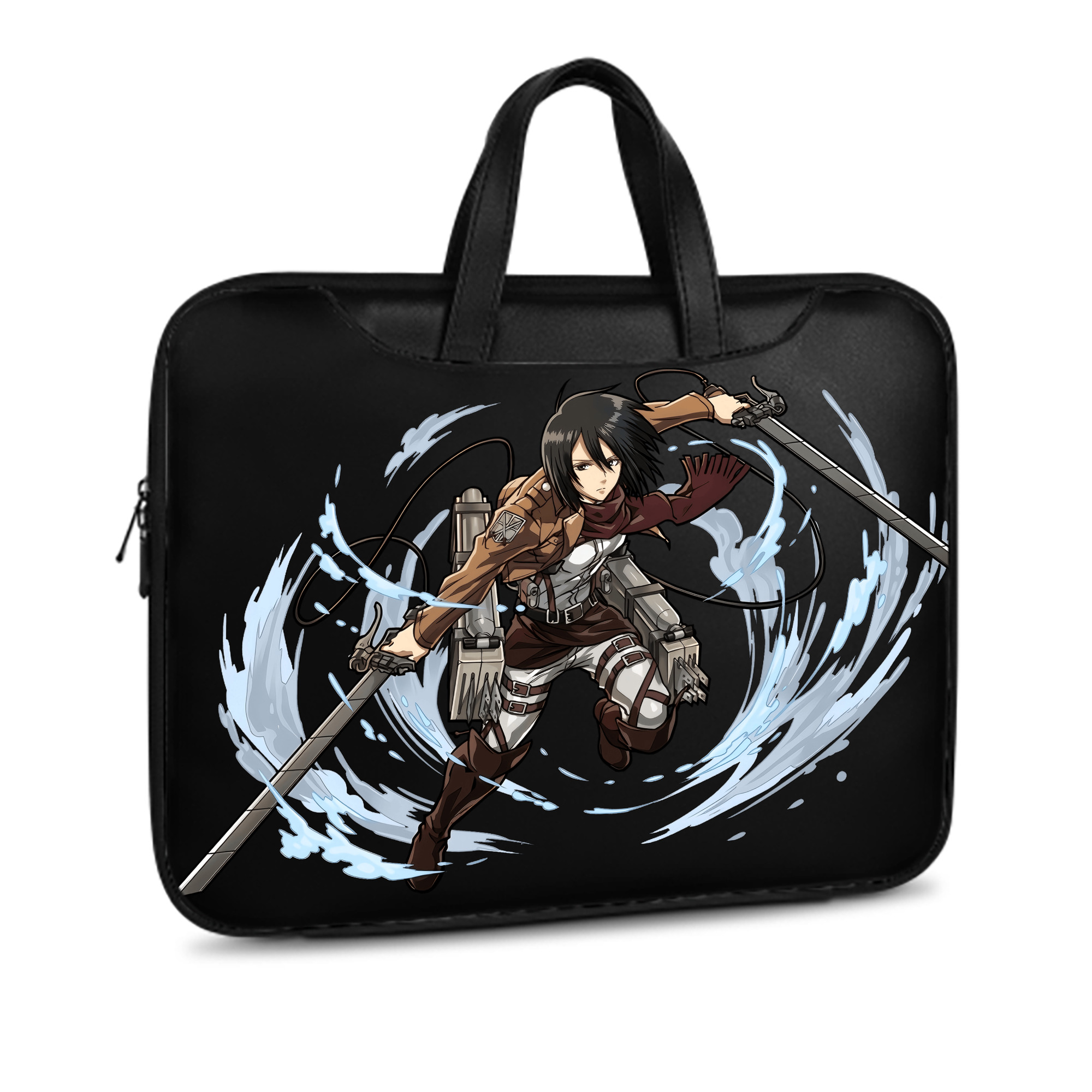 （画像用） 進撃の巨人 ミカサ·アッカーマン Attack on Titan Mikasa Ackerman レザーラップトップバッグ　ノートパソコンケース
