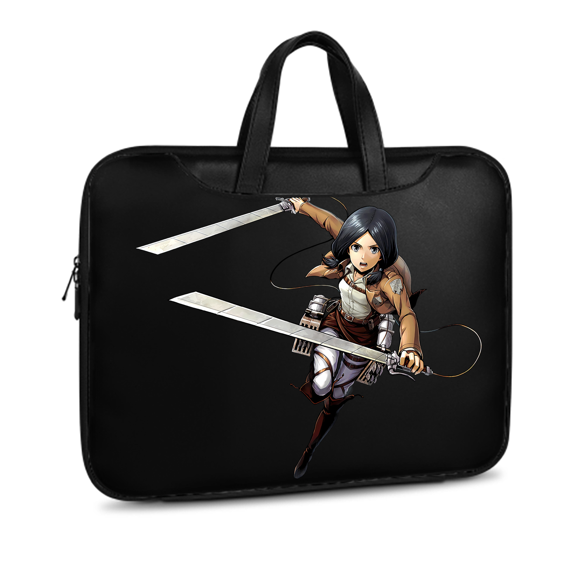 （画像用） 進撃の巨人 ミカサ·アッカーマン Attack on Titan Mikasa Ackerman レザーラップトップバッグ　ノートパソコンケース