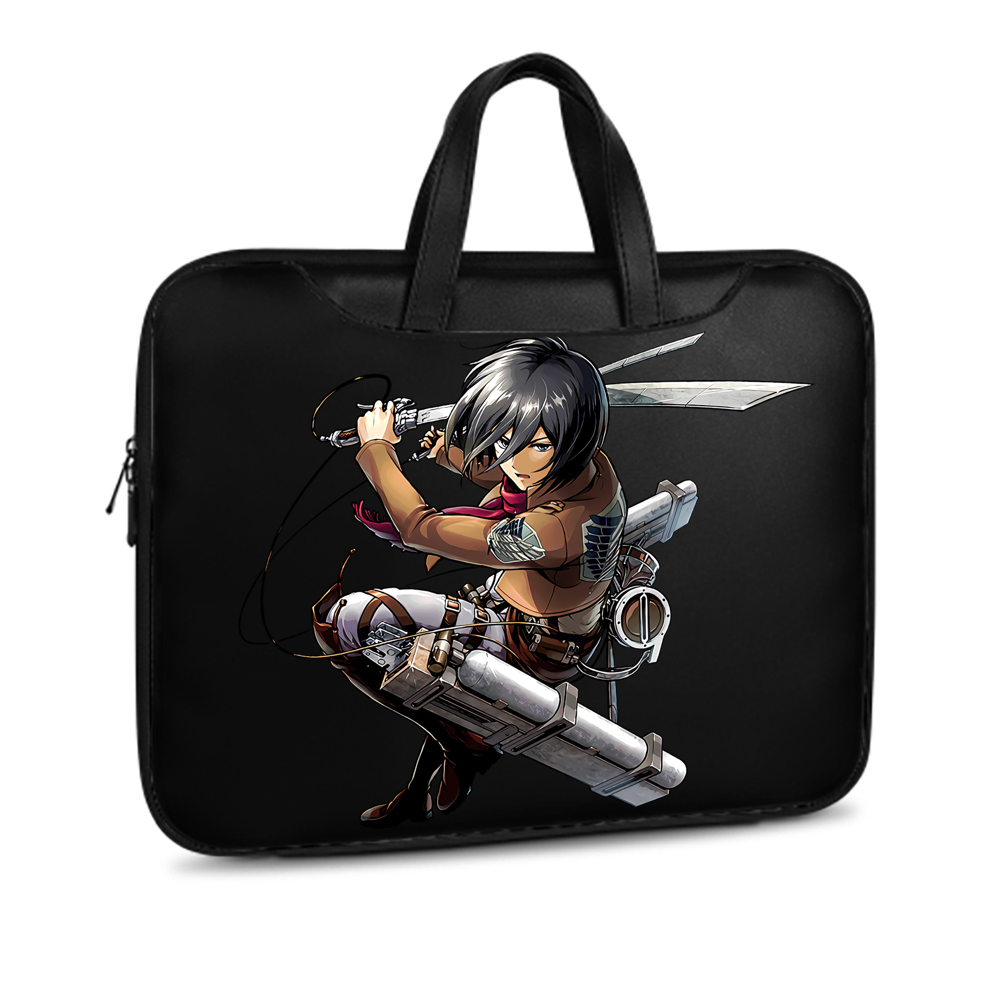 （画像用） 進撃の巨人 ミカサ·アッカーマン Attack on Titan Mikasa Ackerman レザーラップトップバッグ　ノートパソコンケース