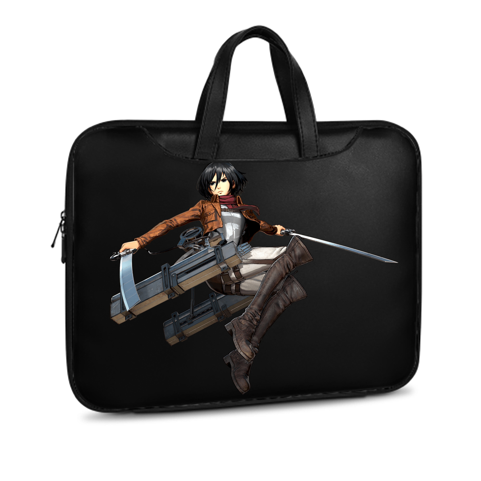 （画像用） 進撃の巨人 ミカサ·アッカーマン Attack on Titan Mikasa Ackerman レザーラップトップバッグ　ノートパソコンケース