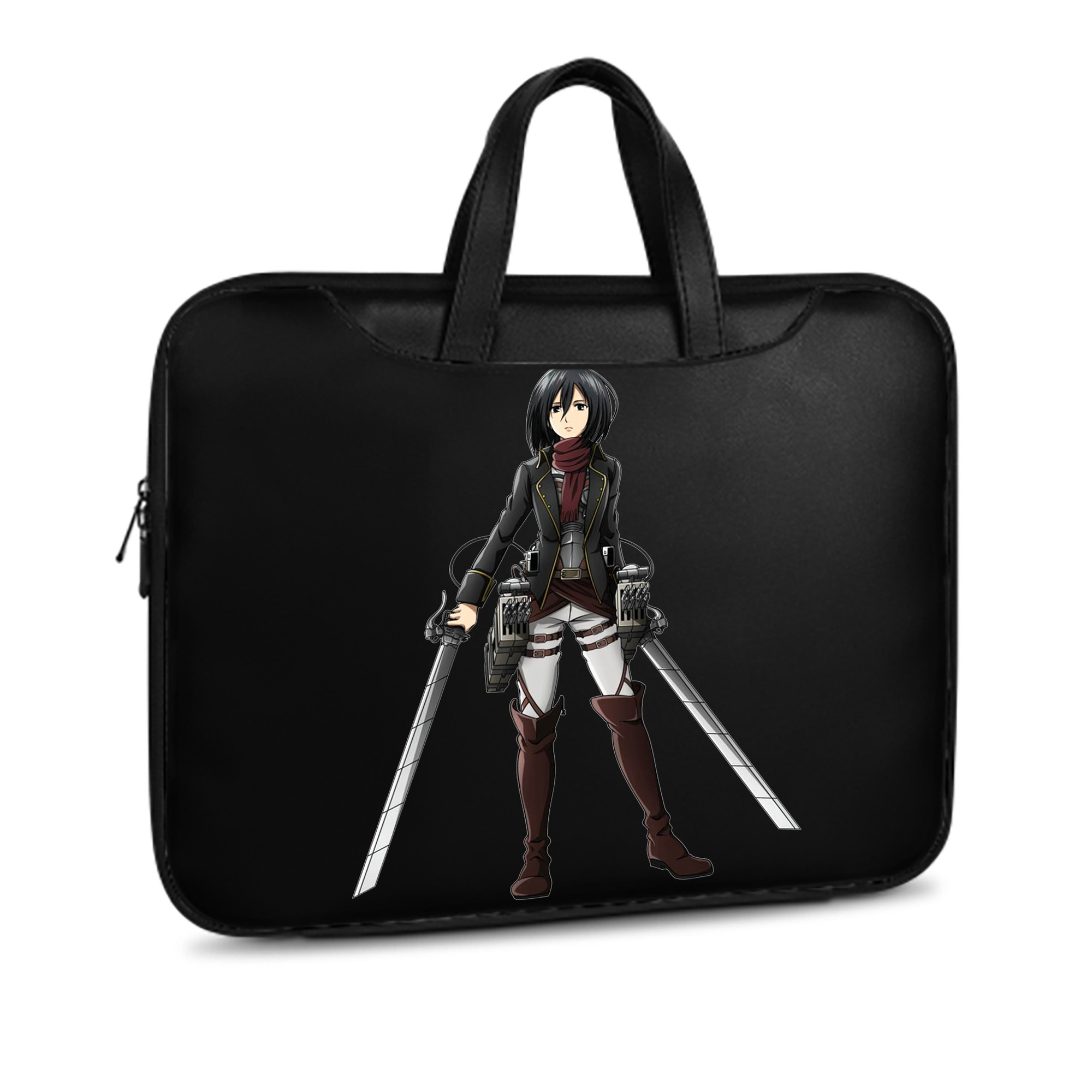 （画像用） 進撃の巨人 ミカサ·アッカーマン Attack on Titan Mikasa Ackerman レザーラップトップバッグ　ノートパソコンケース