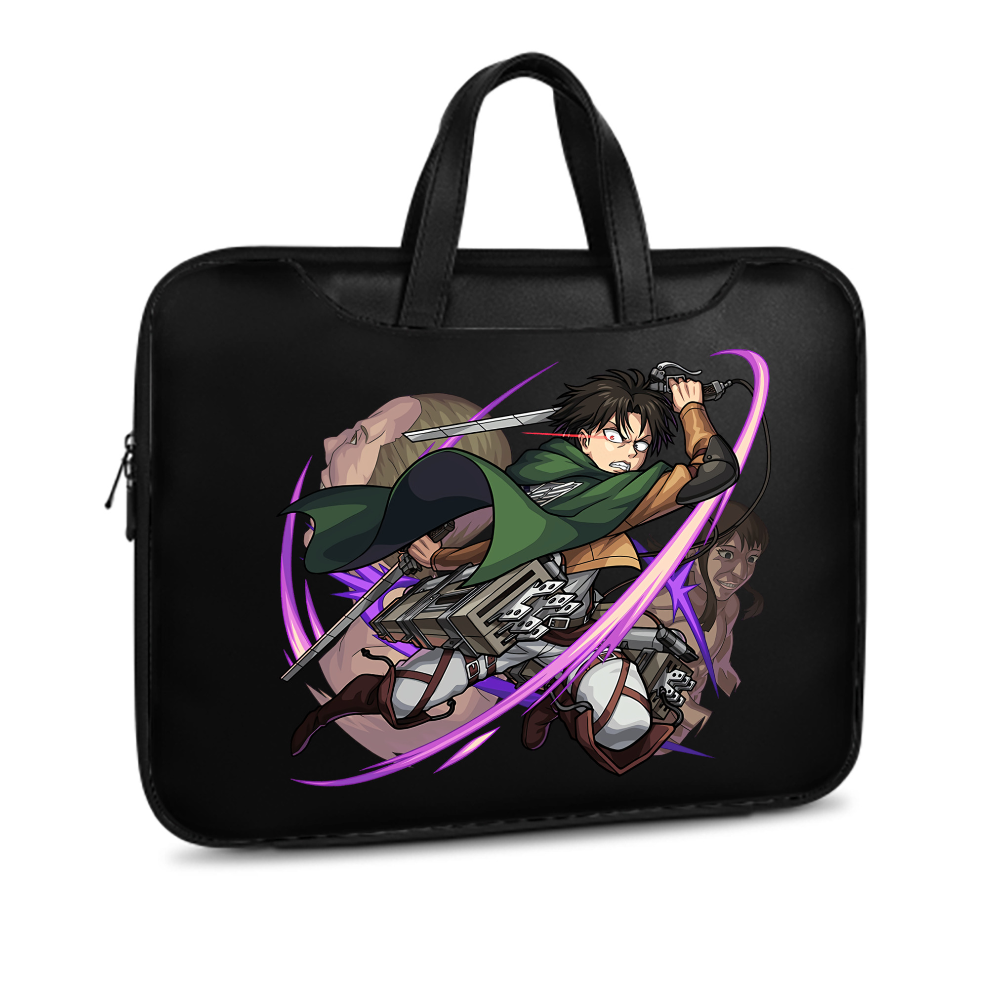 （画像用） 進撃の巨人 リヴァイ·アッカーマン Attack on Titan Levi Ackerman レザーラップトップバッグ　ノートパソコンケース