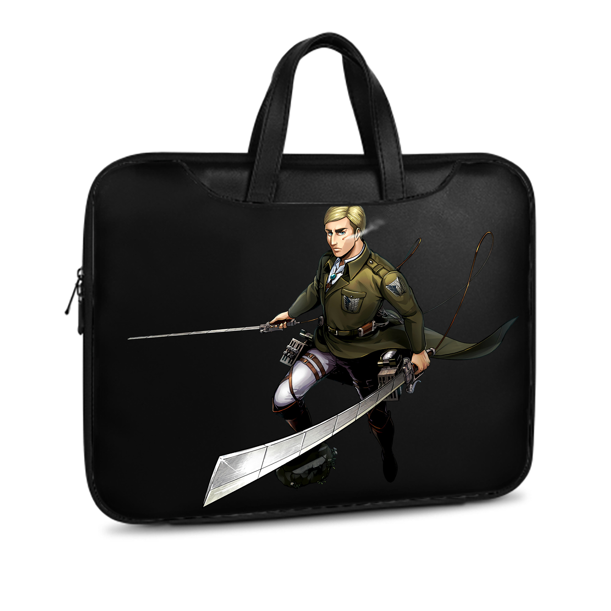 （画像用） 進撃の巨人 エルヴィン・スミス Attack on Titan Erwin Smith レザーラップトップバッグ　ノートパソコンケース