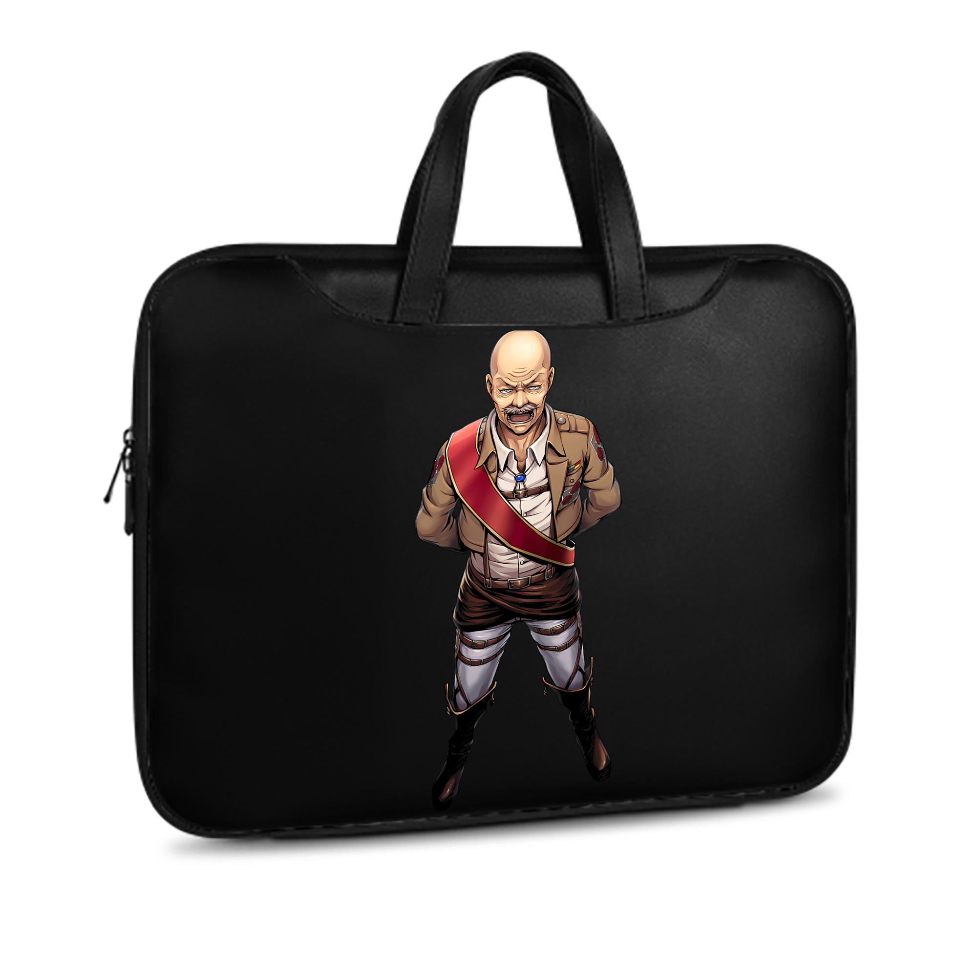 （画像用） 進撃の巨人 ドット·ピクシス Attack on Titan Dot Pixis レザーラップトップバッグ　ノートパソコンケース