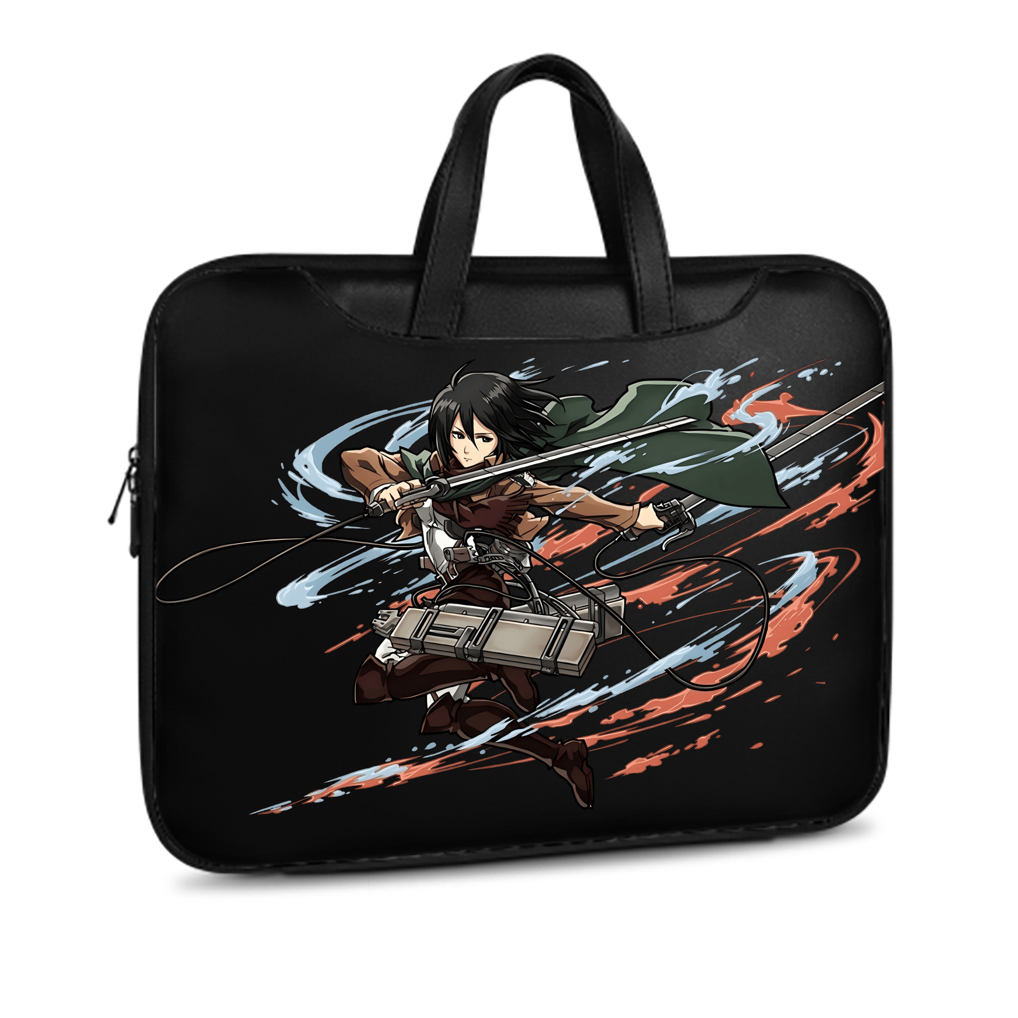 （画像用） 進撃の巨人 ミカサ·アッカーマン Attack on Titan Mikasa Ackerman レザーラップトップバッグ　ノートパソコンケース