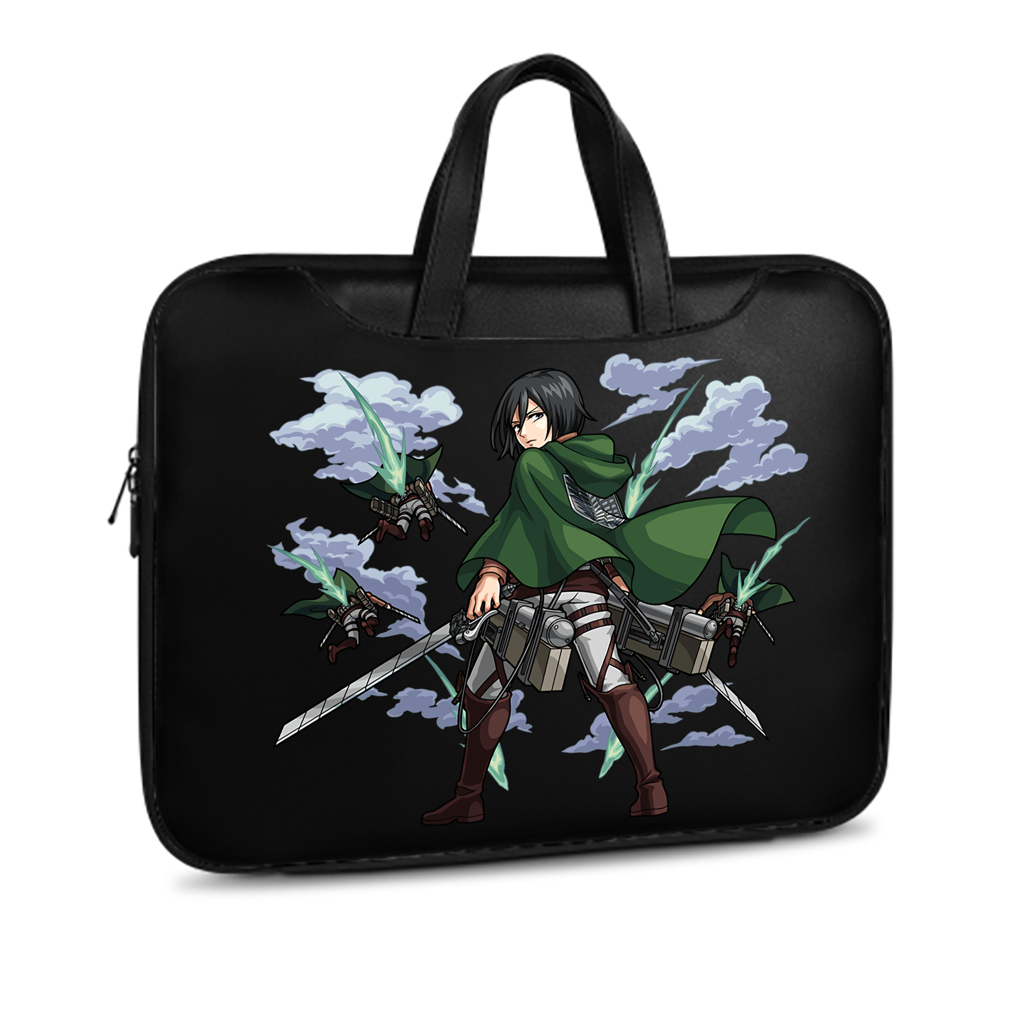 （画像用） 進撃の巨人 ミカサ·アッカーマン Attack on Titan Mikasa Ackerman レザーラップトップバッグ　ノートパソコンケース