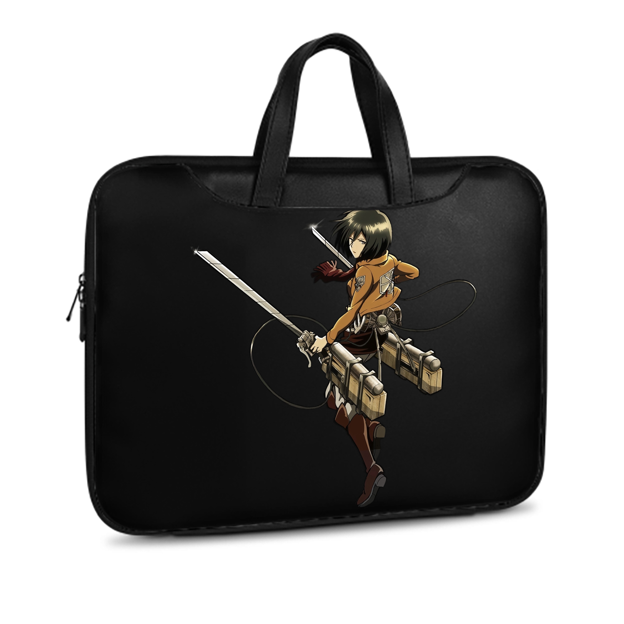 （画像用） 進撃の巨人 ミカサ·アッカーマン Attack on Titan Mikasa Ackerman レザーラップトップバッグ　ノートパソコンケース