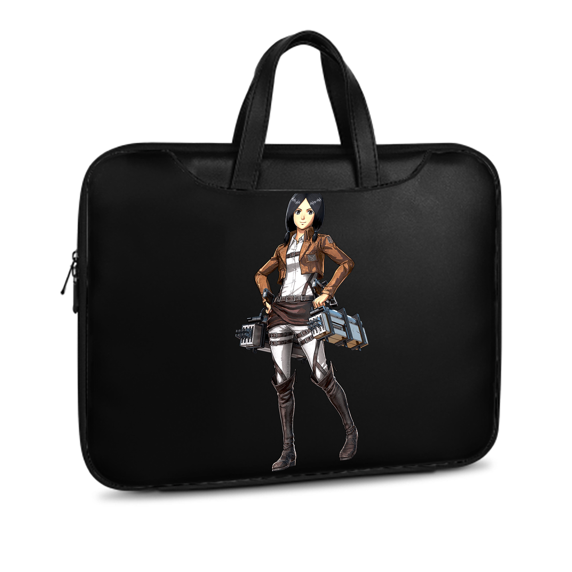 （画像用） 進撃の巨人 ミカサ·アッカーマン Attack on Titan Mikasa Ackerman レザーラップトップバッグ　ノートパソコンケース