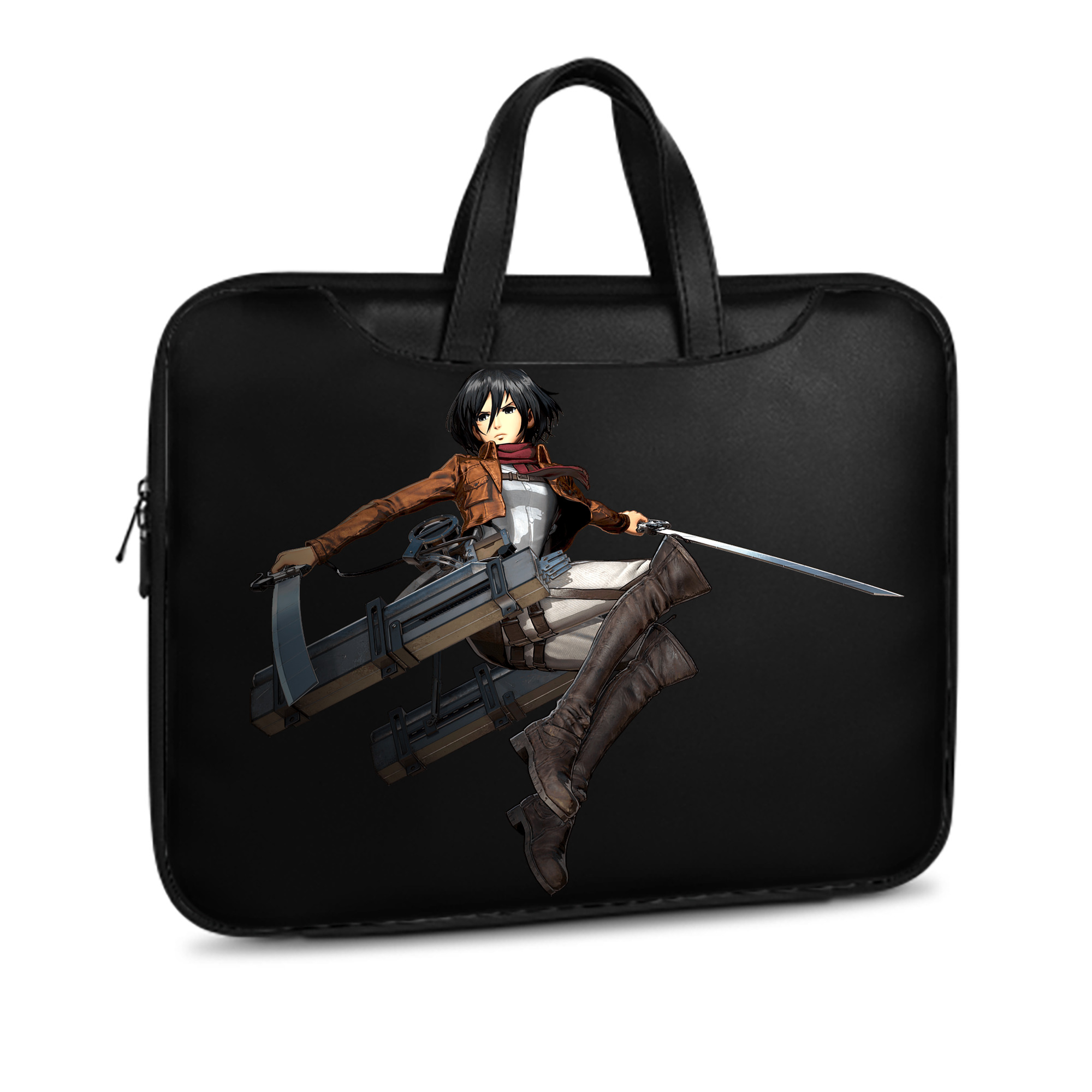 （画像用） 進撃の巨人 ミカサ·アッカーマン Attack on Titan Mikasa Ackerman レザーラップトップバッグ　ノートパソコンケース