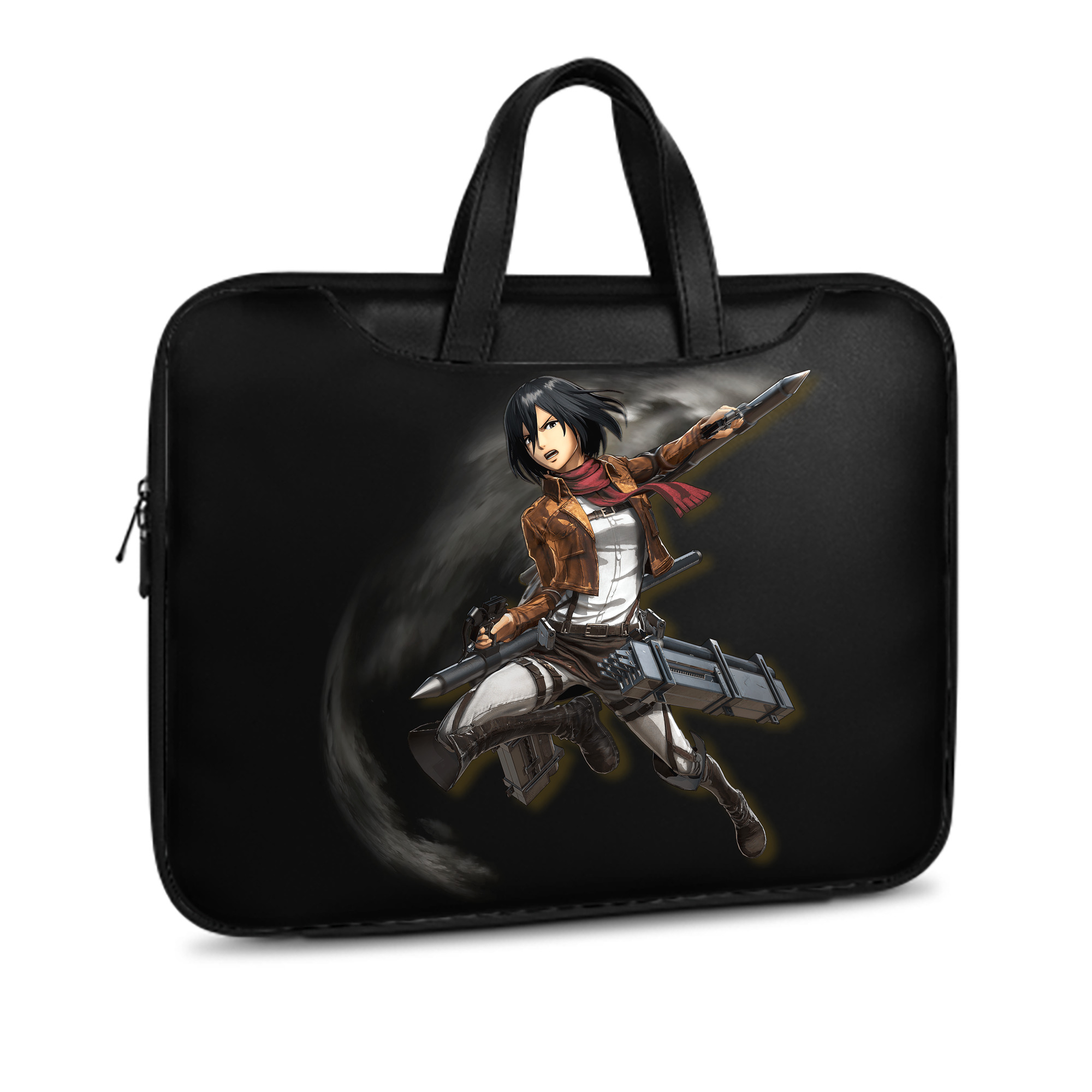 （画像用） 進撃の巨人 ミカサ·アッカーマン Attack on Titan Mikasa Ackerman レザーラップトップバッグ　ノートパソコンケース