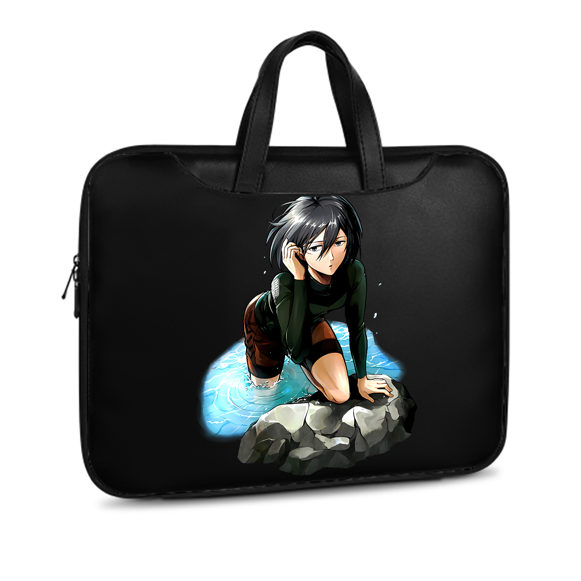 （画像用） 進撃の巨人 ミカサ·アッカーマン Attack on Titan Mikasa Ackerman レザーラップトップバッグ　ノートパソコンケース