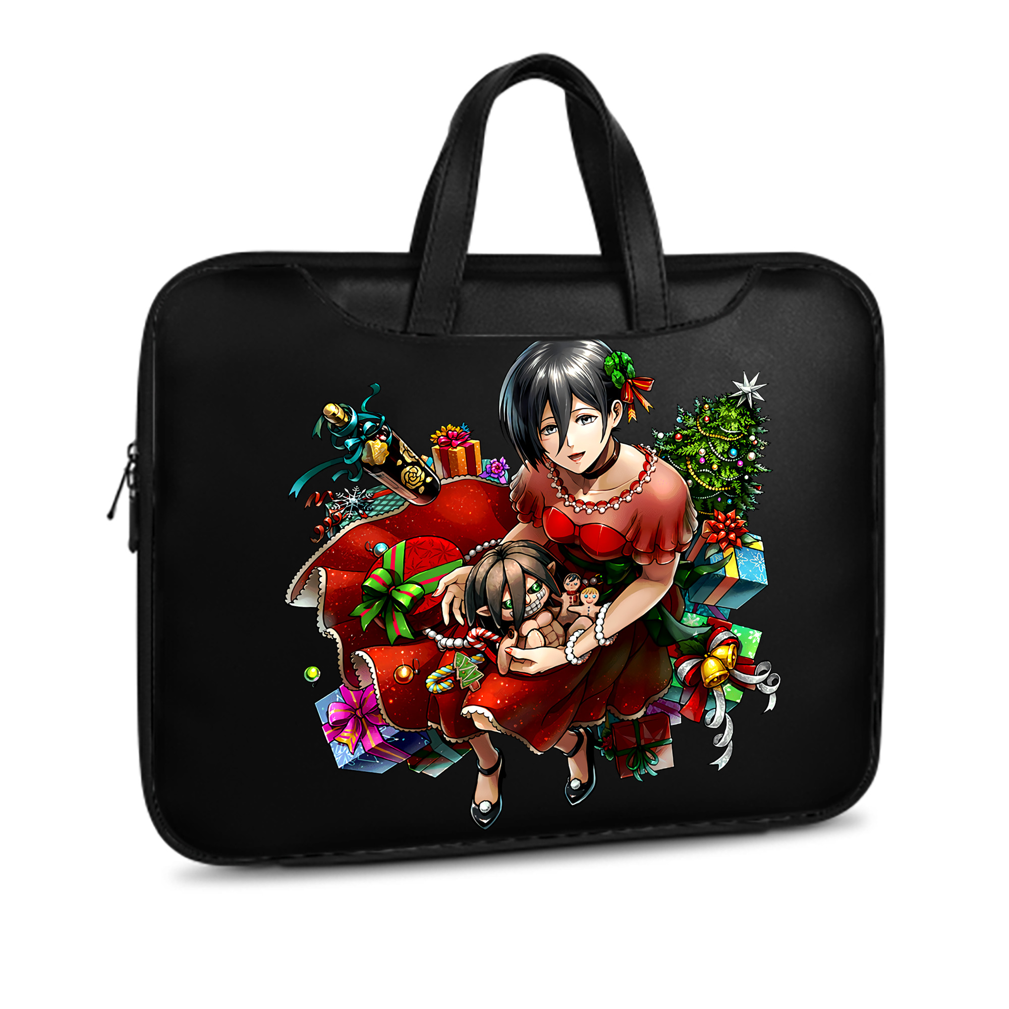 （画像用） 進撃の巨人 ミカサ·アッカーマン Attack on Titan Mikasa Ackerman レザーラップトップバッグ　ノートパソコンケース