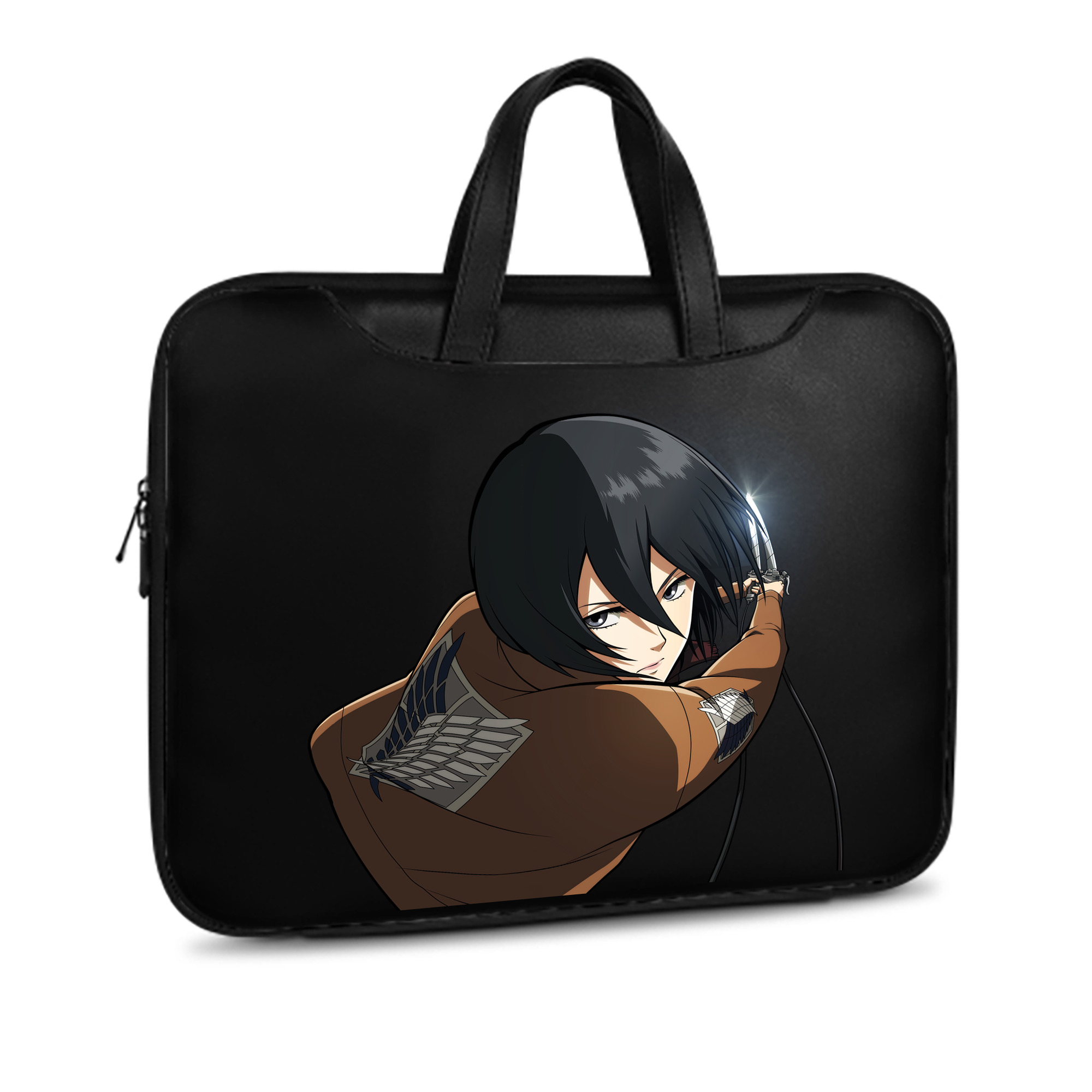 （画像用） 進撃の巨人 ミカサ·アッカーマン Attack on Titan Mikasa Ackerman レザーラップトップバッグ　ノートパソコンケース