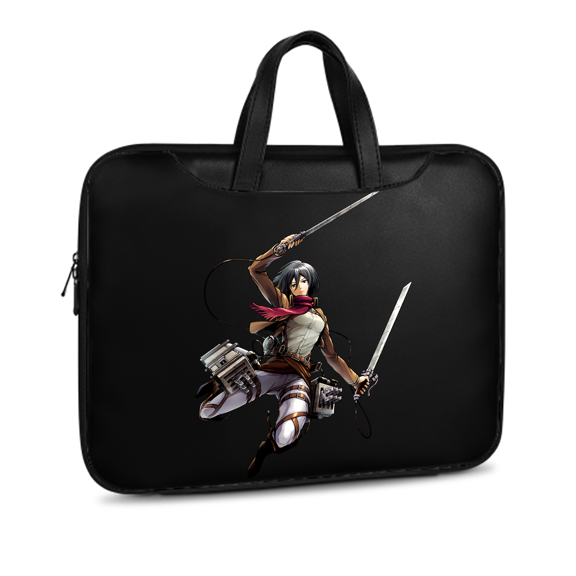 （画像用） 進撃の巨人 ミカサ·アッカーマン Attack on Titan Mikasa Ackerman レザーラップトップバッグ　ノートパソコンケース