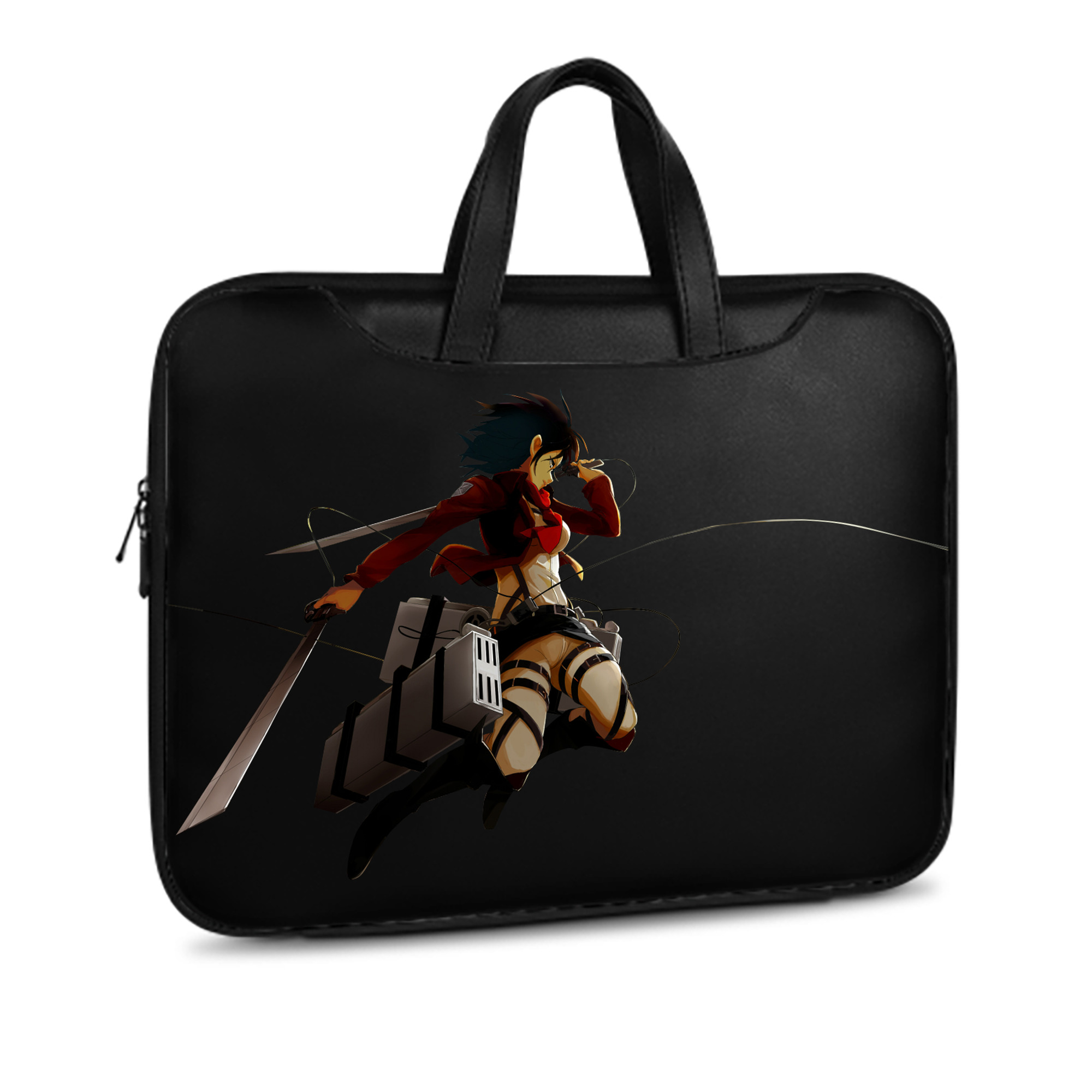 （画像用） 進撃の巨人 ミカサ·アッカーマン Attack on Titan Mikasa Ackerman レザーラップトップバッグ　ノートパソコンケース