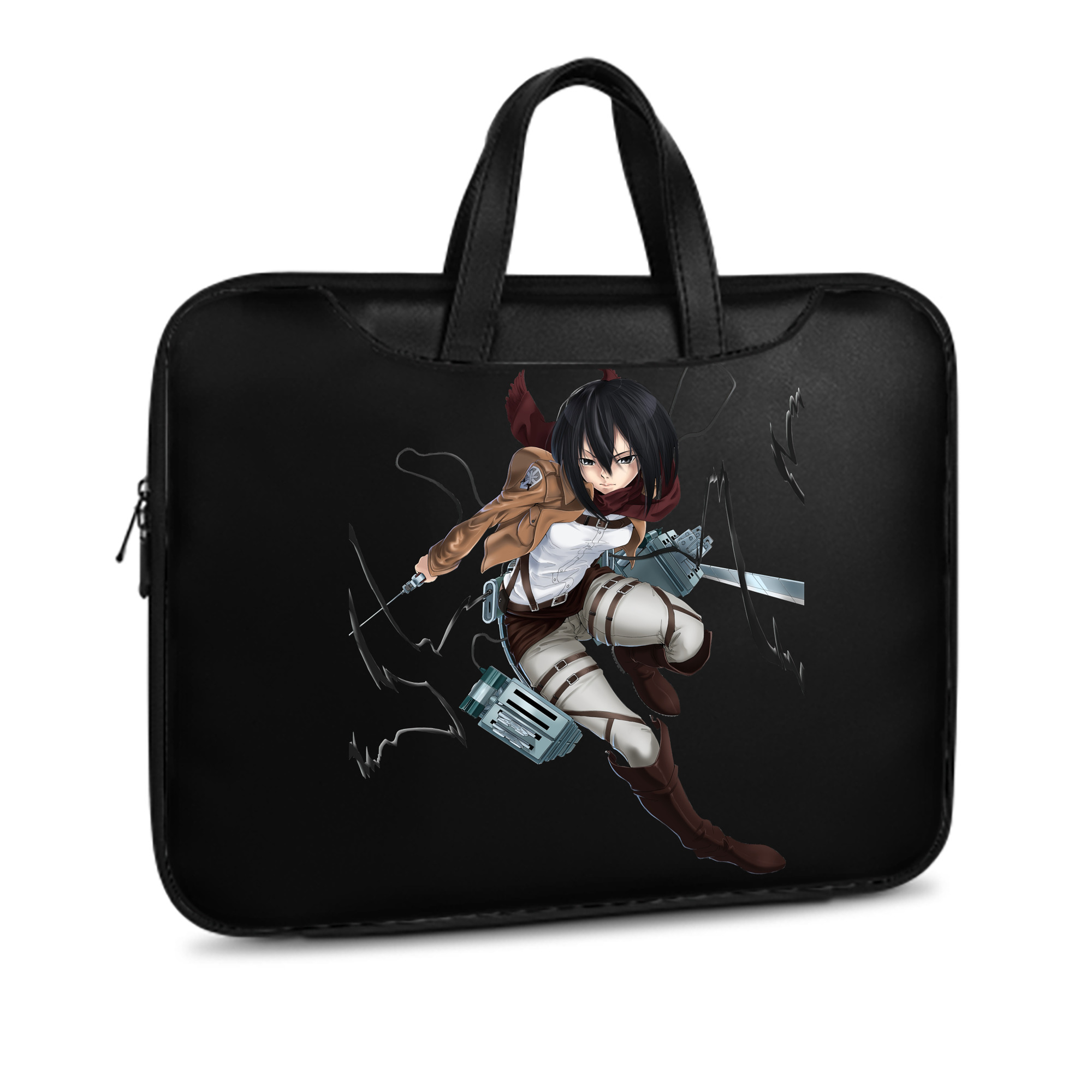 （画像用） 進撃の巨人 ミカサ·アッカーマン Attack on Titan Mikasa Ackerman レザーラップトップバッグ　ノートパソコンケース
