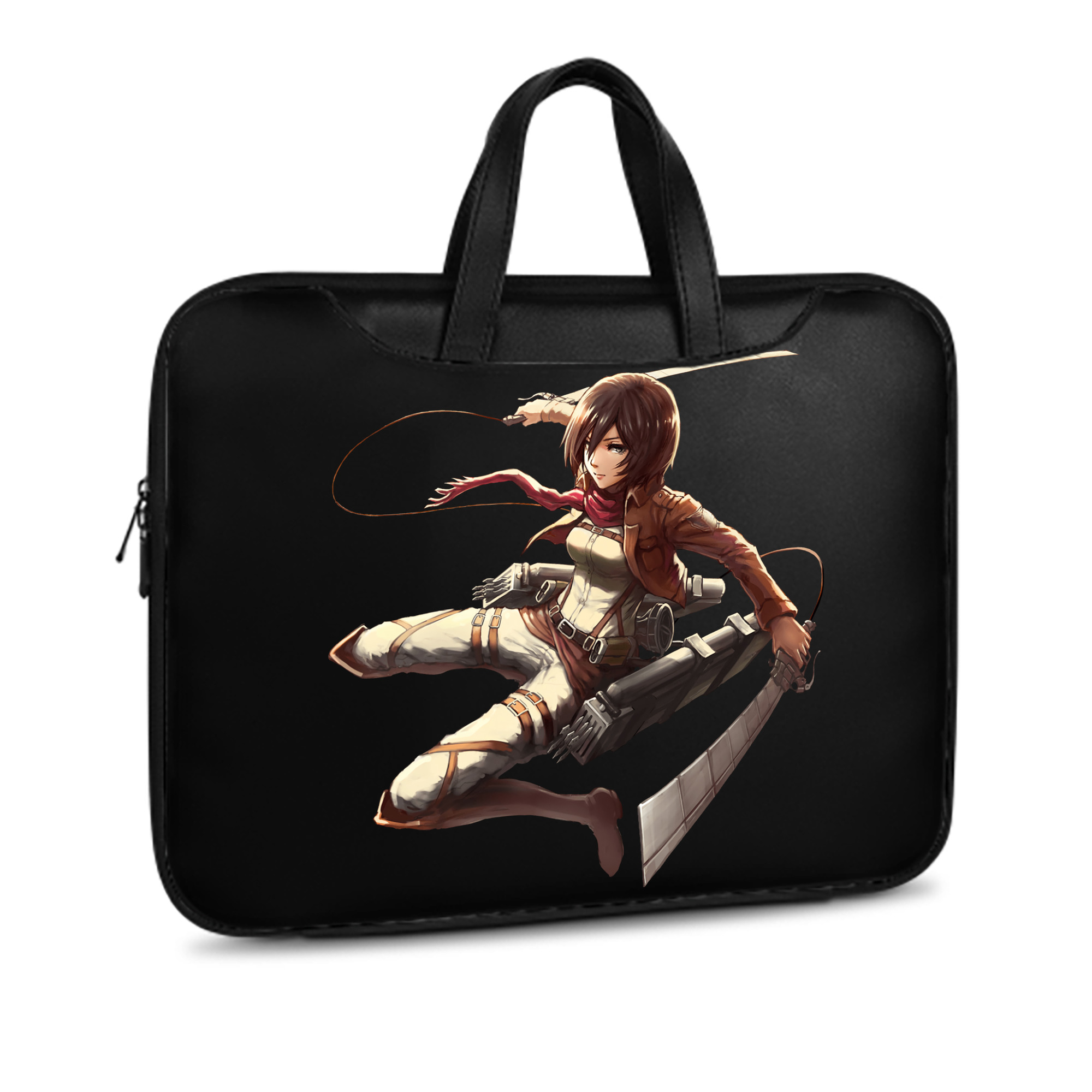 （画像用） 進撃の巨人 ミカサ·アッカーマン Attack on Titan Mikasa Ackerman レザーラップトップバッグ　ノートパソコンケース