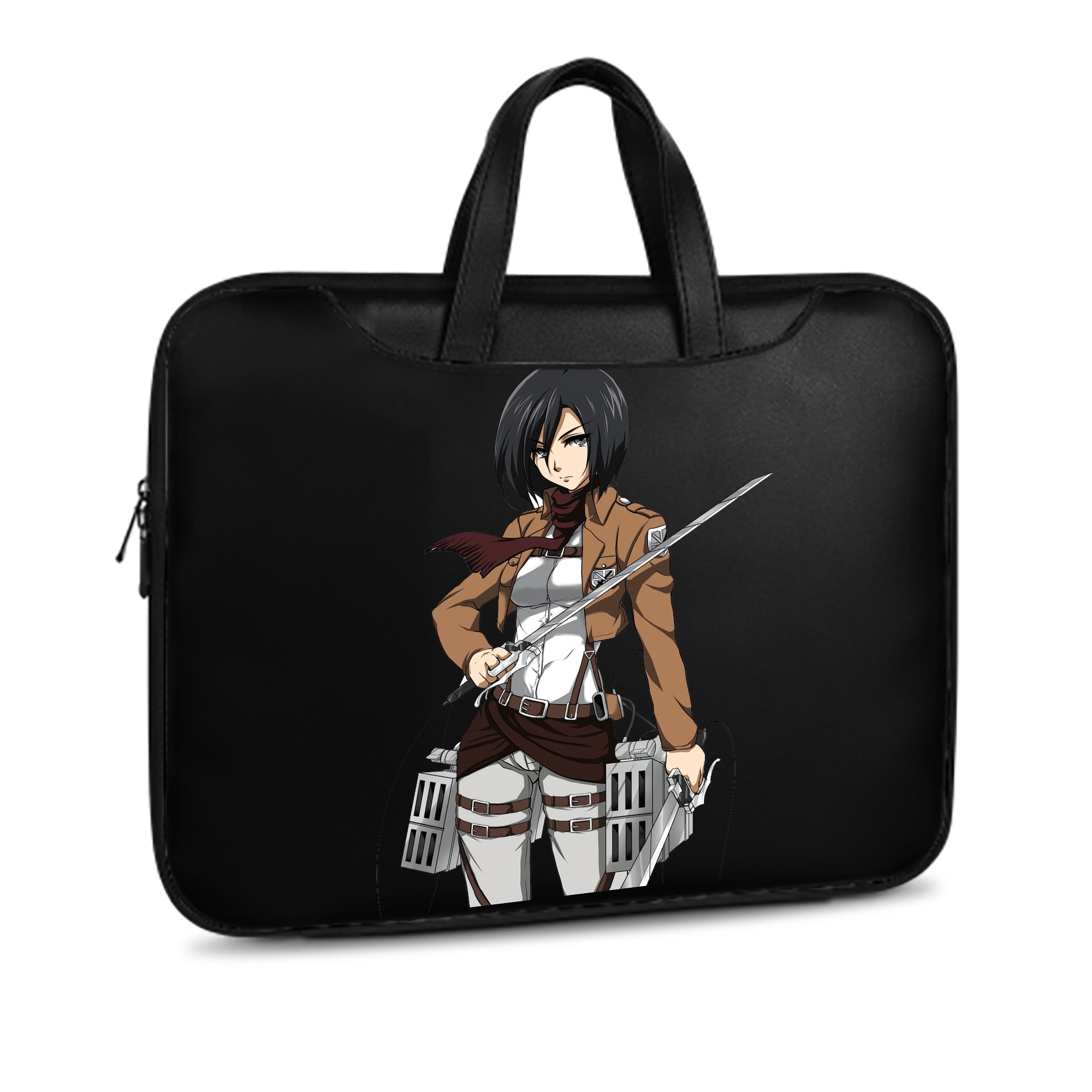 （画像用） 進撃の巨人 ミカサ·アッカーマン Attack on Titan Mikasa Ackerman レザーラップトップバッグ　ノートパソコンケース