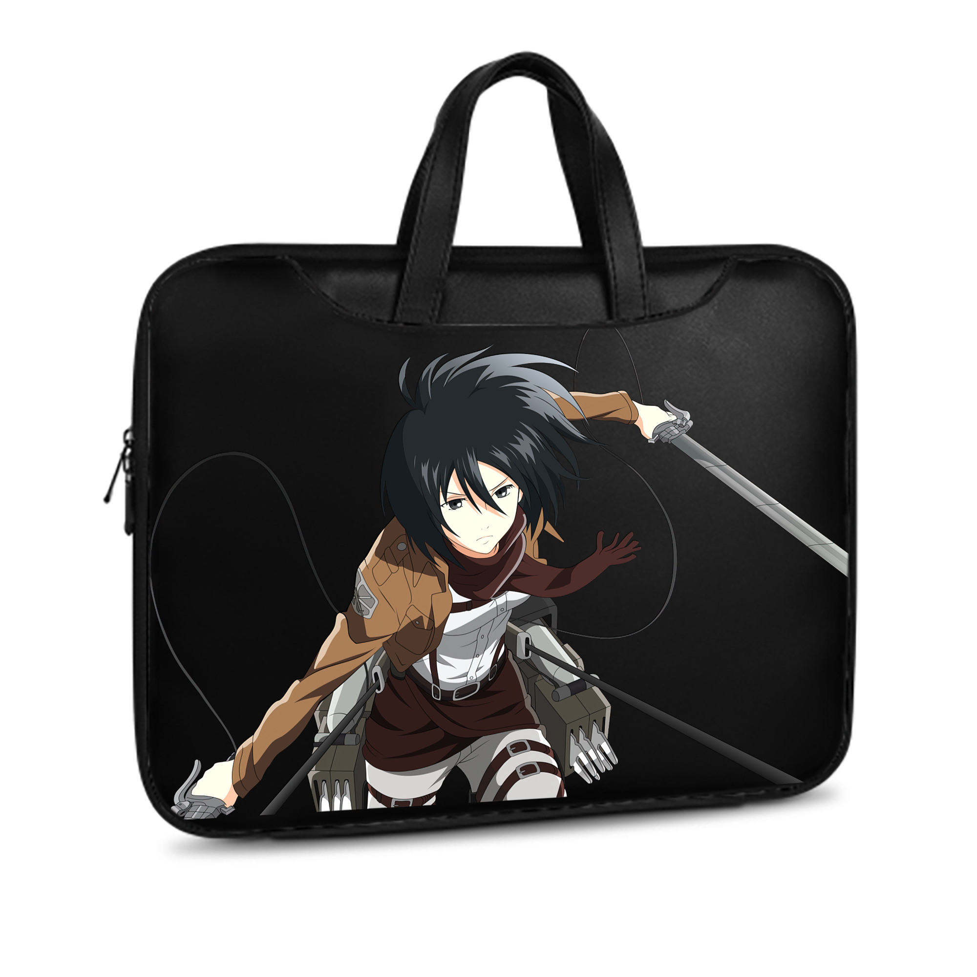 （画像用） 進撃の巨人 ミカサ·アッカーマン Attack on Titan Mikasa Ackerman レザーラップトップバッグ　ノートパソコンケース