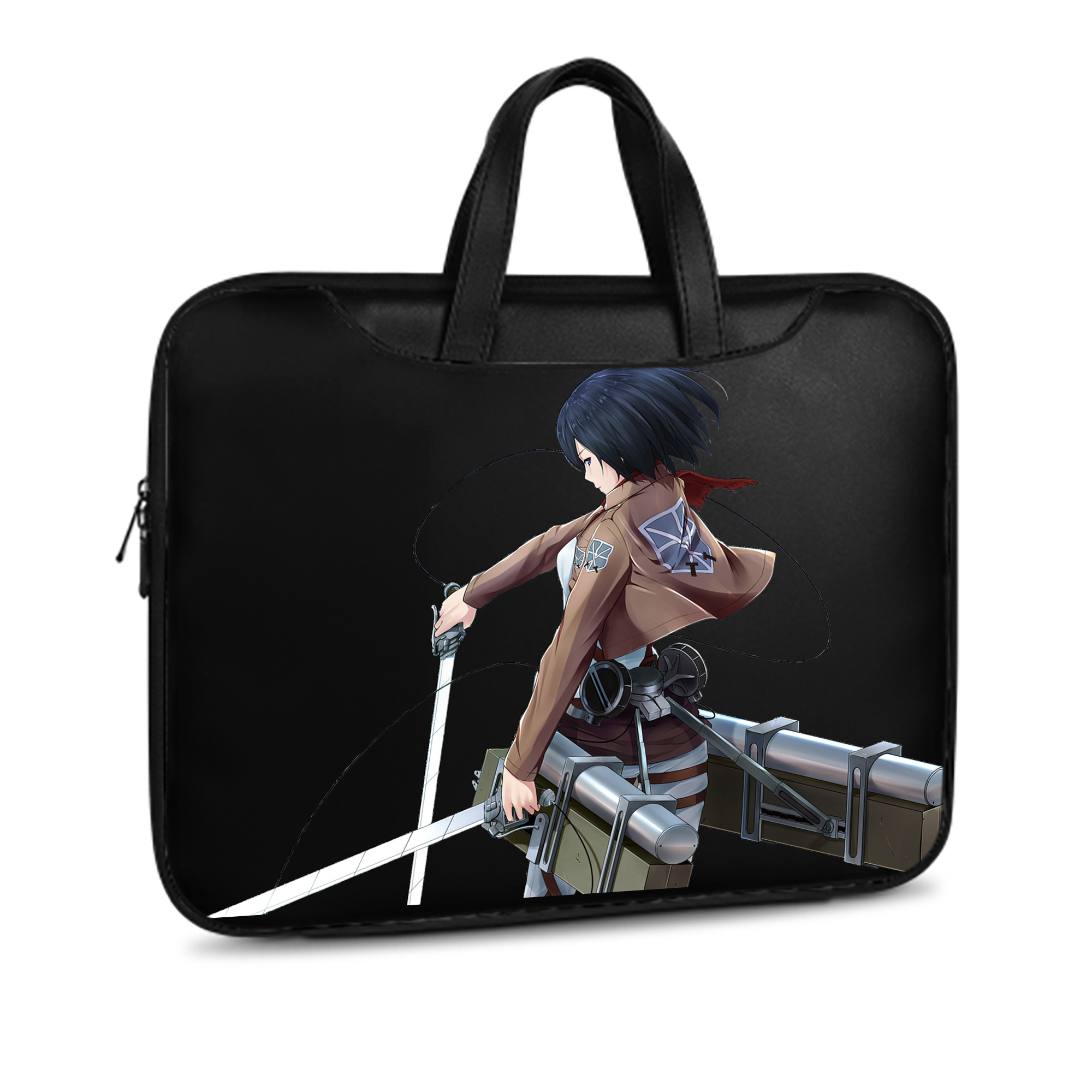 （画像用） 進撃の巨人 ミカサ·アッカーマン Attack on Titan Mikasa Ackerman レザーラップトップバッグ　ノートパソコンケース