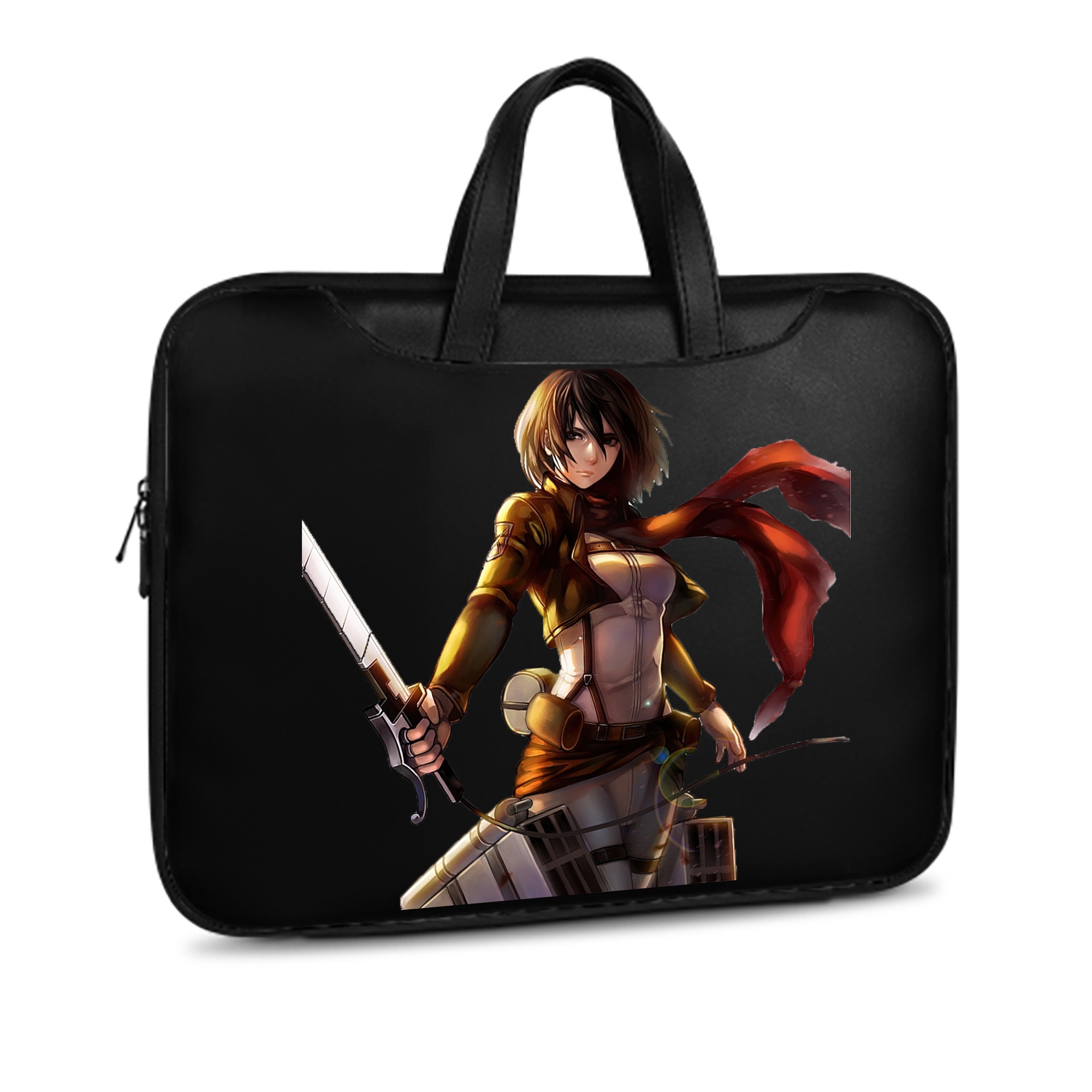 （画像用） 進撃の巨人 ミカサ·アッカーマン Attack on Titan Mikasa Ackerman レザーラップトップバッグ　ノートパソコンケース