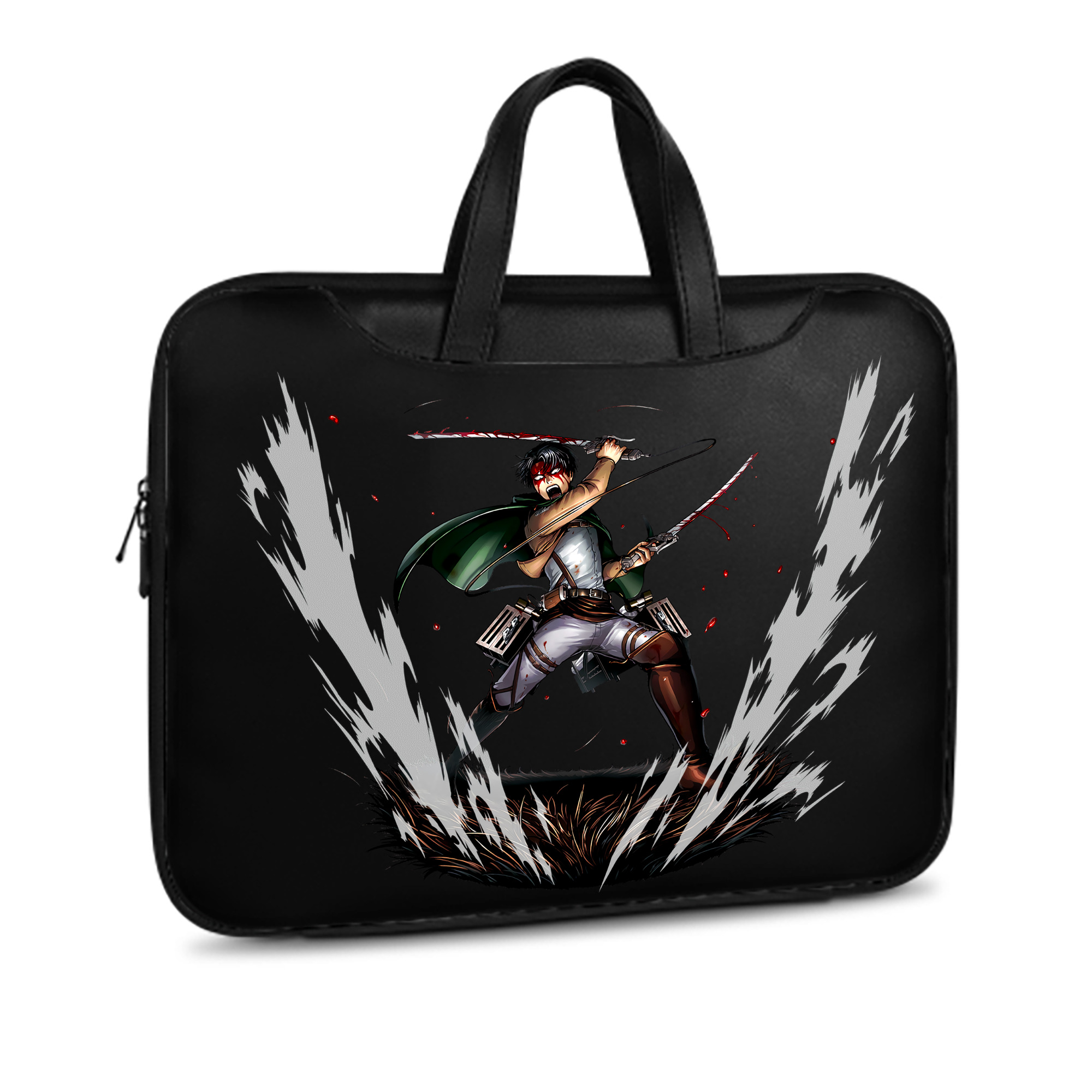 （画像用） 進撃の巨人 リヴァイ·アッカーマン Attack on Titan Levi Ackerman レザーラップトップバッグ　ノートパソコンケース