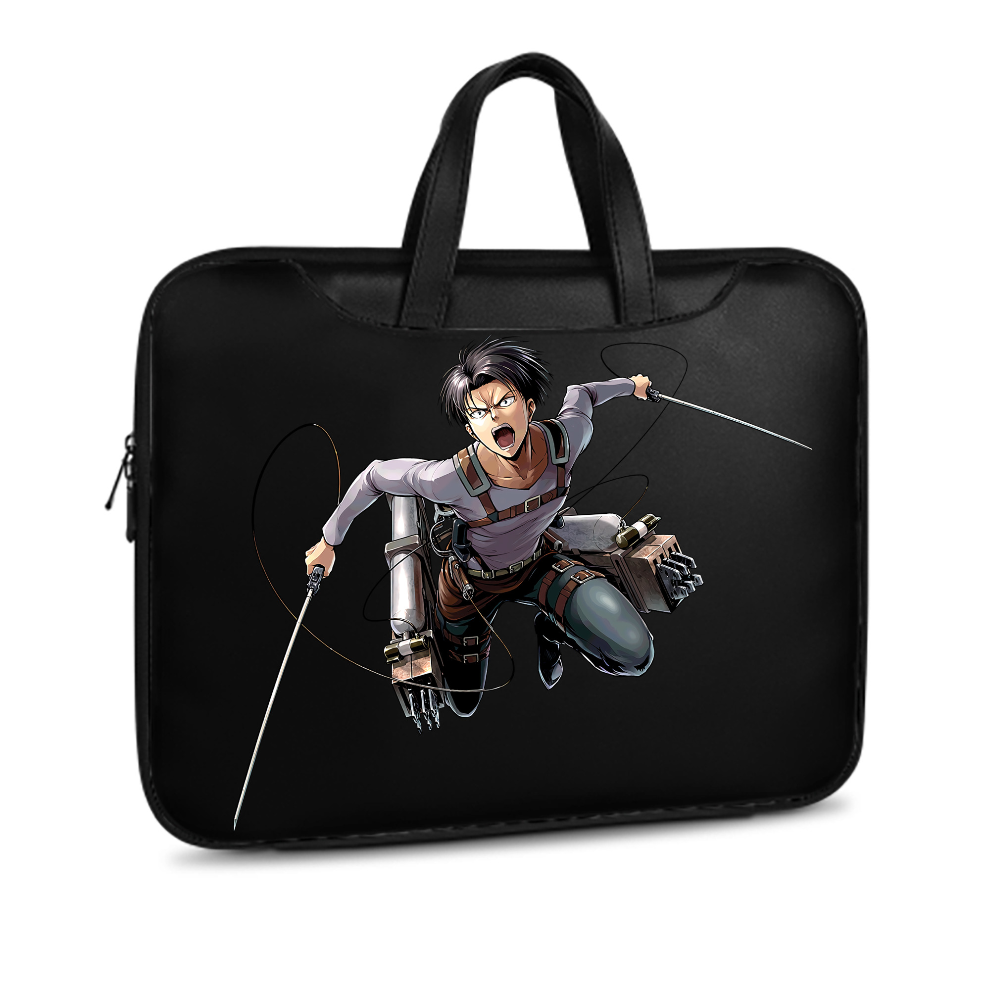 （画像用） 進撃の巨人 リヴァイ·アッカーマン Attack on Titan Levi Ackerman レザーラップトップバッグ　ノートパソコンケース