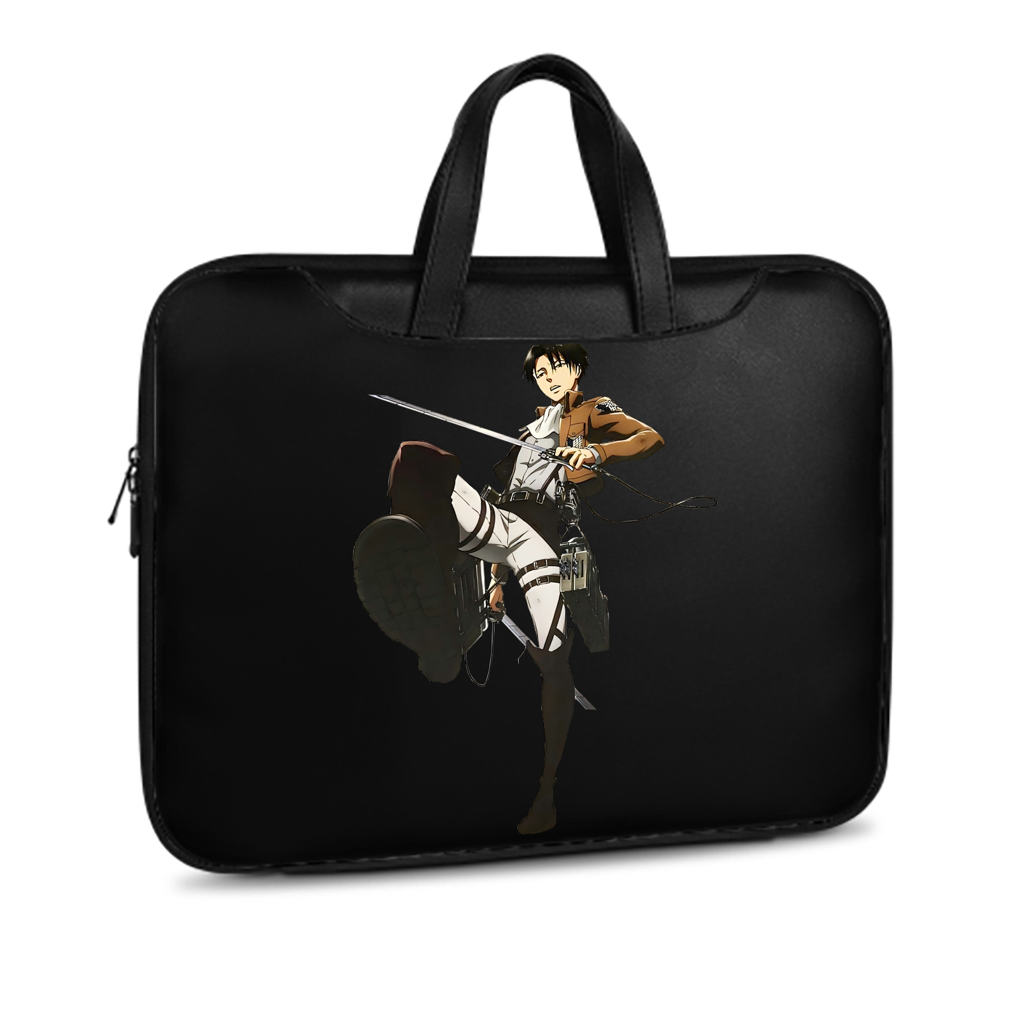 （画像用） 進撃の巨人 リヴァイ·アッカーマン Attack on Titan Levi Ackerman レザーラップトップバッグ　ノートパソコンケース