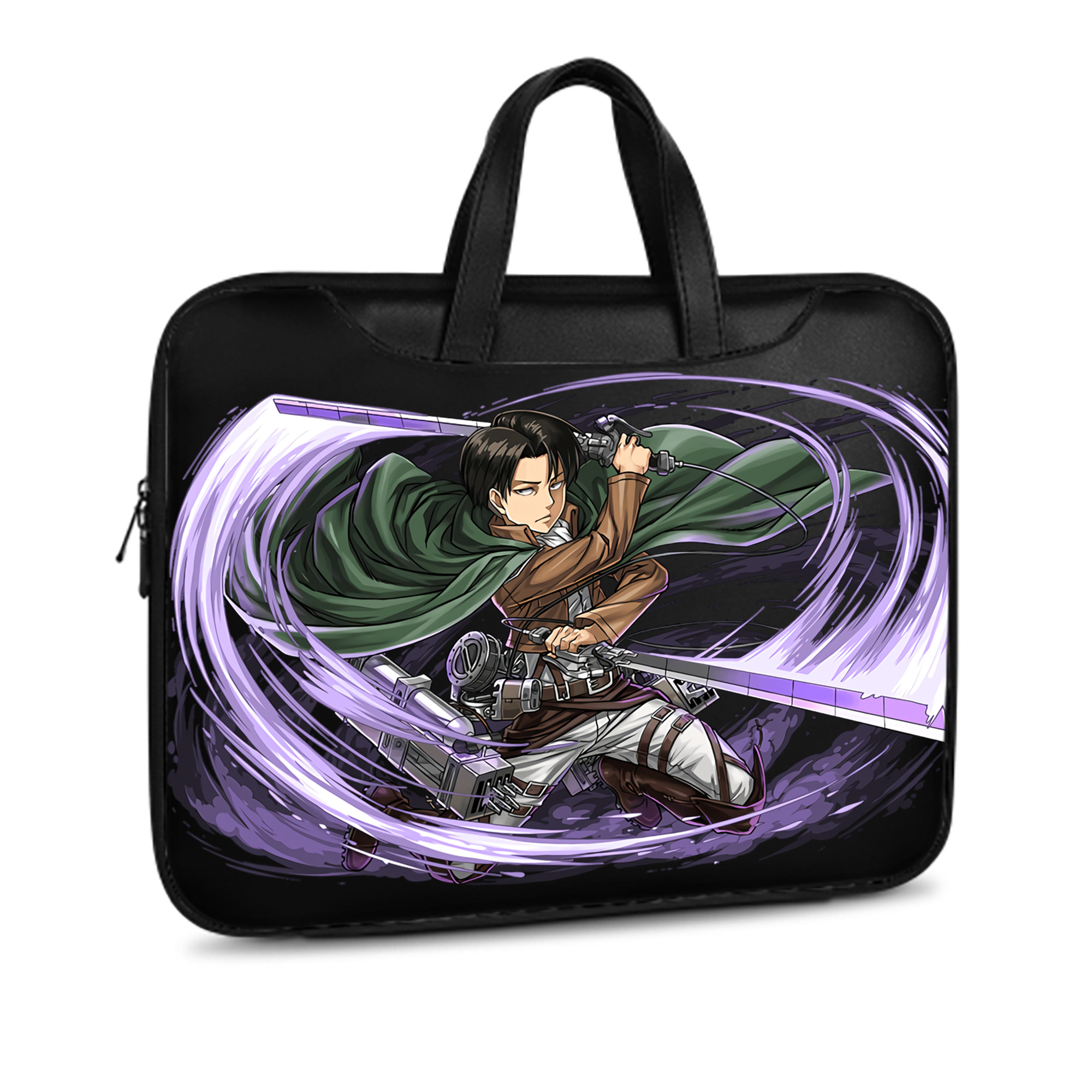 （画像用） 進撃の巨人 リヴァイ·アッカーマン Attack on Titan Levi Ackerman レザーラップトップバッグ　ノートパソコンケース