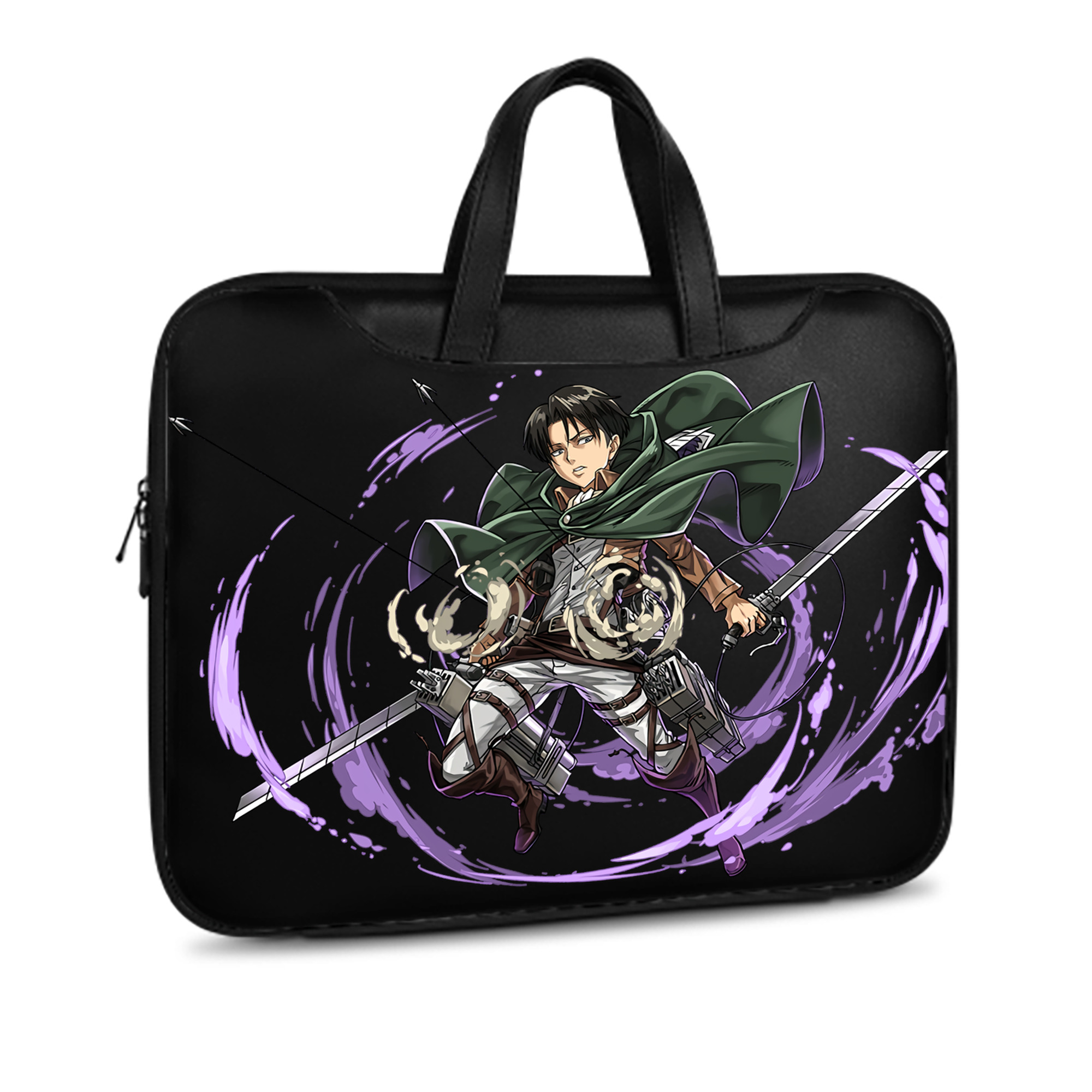 （画像用） 進撃の巨人 リヴァイ·アッカーマン Attack on Titan Levi Ackerman レザーラップトップバッグ　ノートパソコンケース