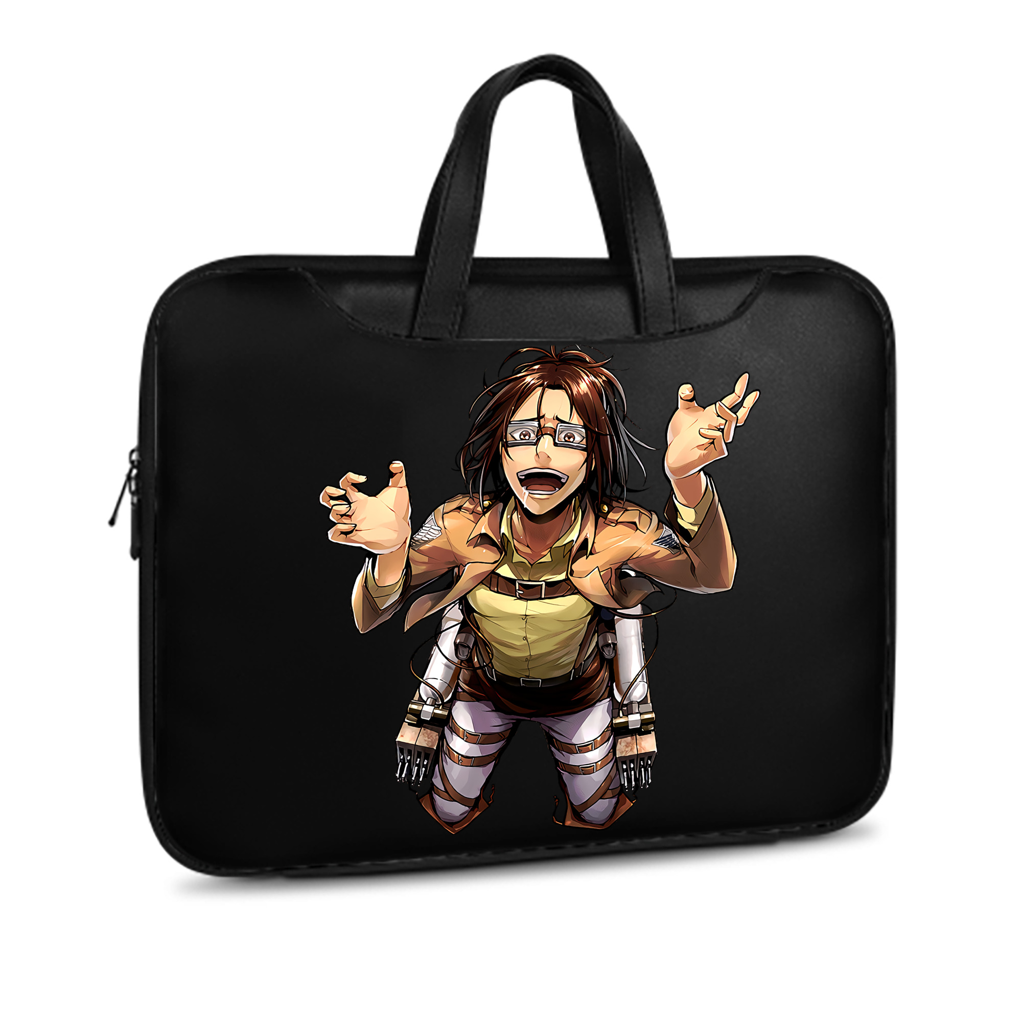 （画像用） 進撃の巨人 ハンジ·ゾエ Attack on Titan Hanji Zoe レザーラップトップバッグ　ノートパソコンケース