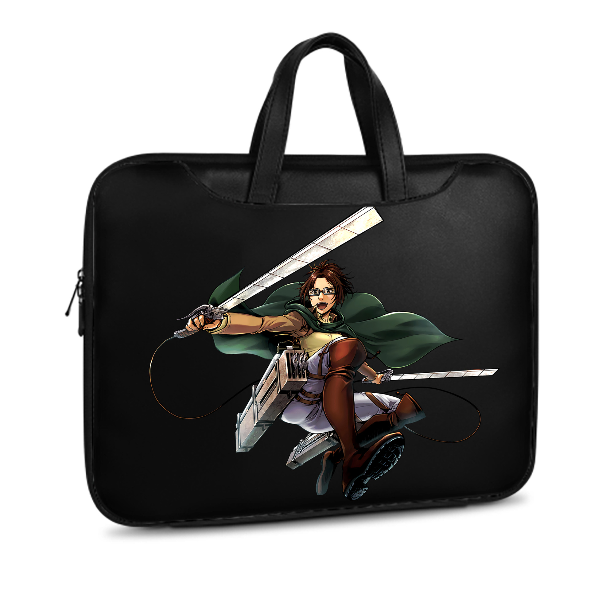 （画像用） 進撃の巨人 ハンジ·ゾエ Attack on Titan Hanji Zoe レザーラップトップバッグ　ノートパソコンケース