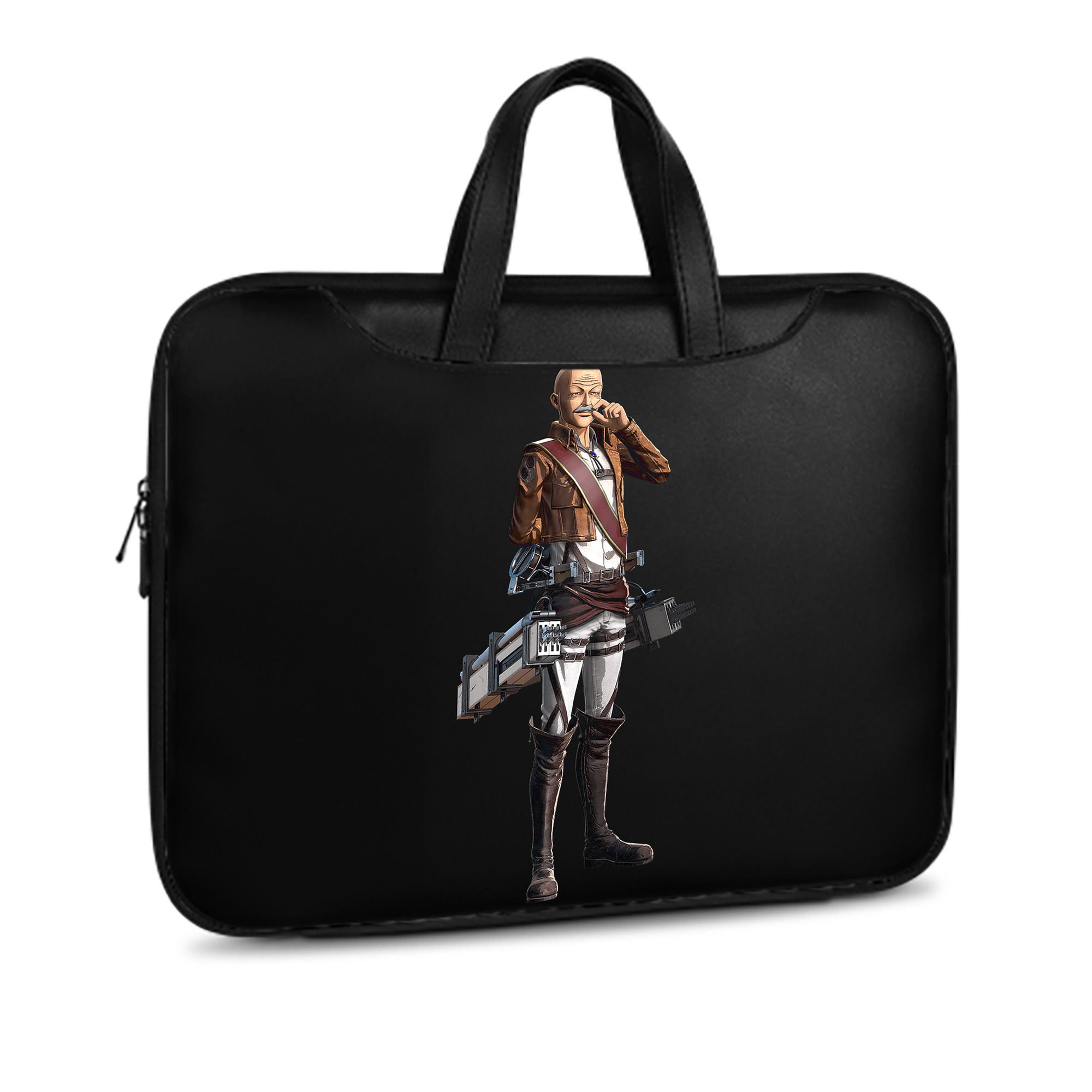 （画像用） 進撃の巨人 ドット·ピクシス Attack on Titan Dot Pixis レザーラップトップバッグ　ノートパソコンケース