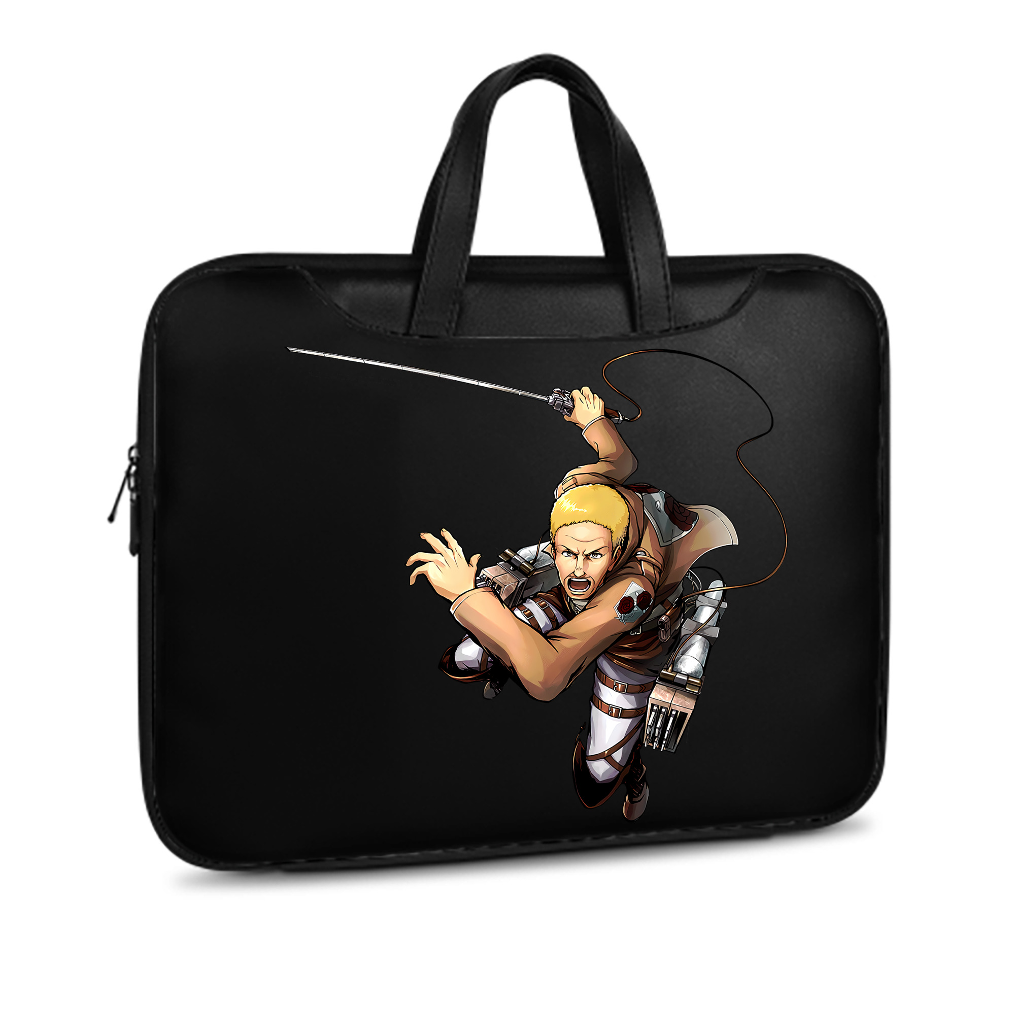 （画像用） 進撃の巨人 ハンネス Attack on Titan Hannes レザーラップトップバッグ　ノートパソコンケース
