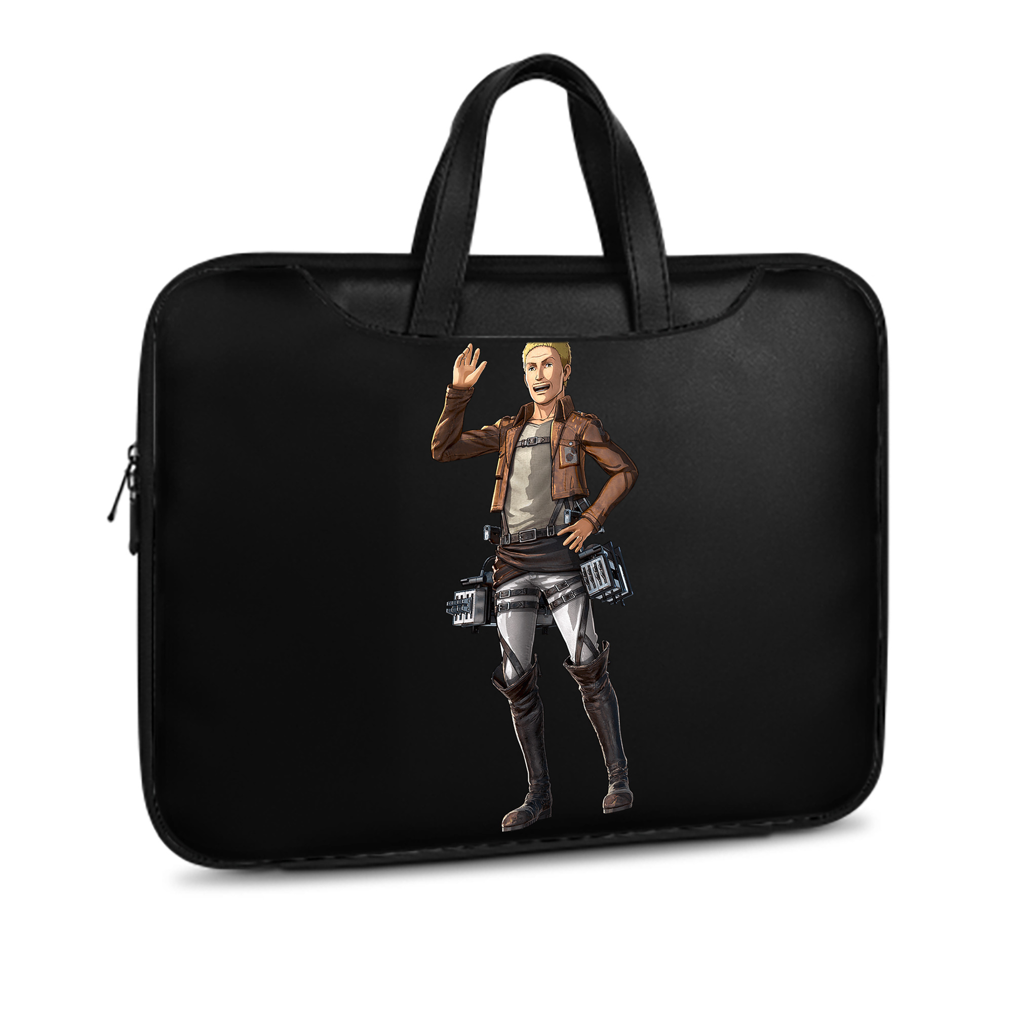 （画像用） 進撃の巨人 ハンネス Attack on Titan Hannes レザーラップトップバッグ　ノートパソコンケース