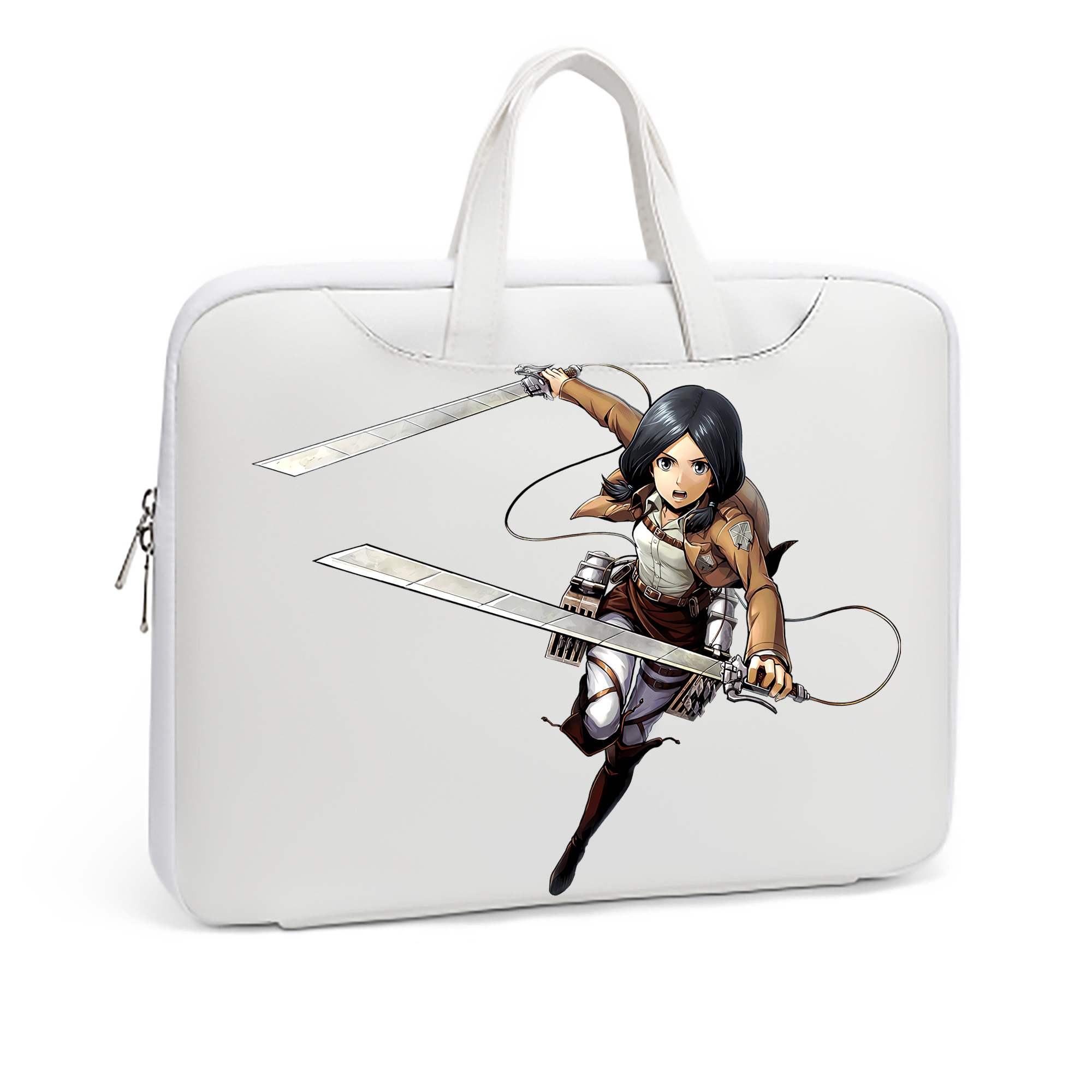 （画像用） 進撃の巨人 ミカサ·アッカーマン Attack on Titan Mikasa Ackerman レザーラップトップバッグ　ノートパソコンケース
