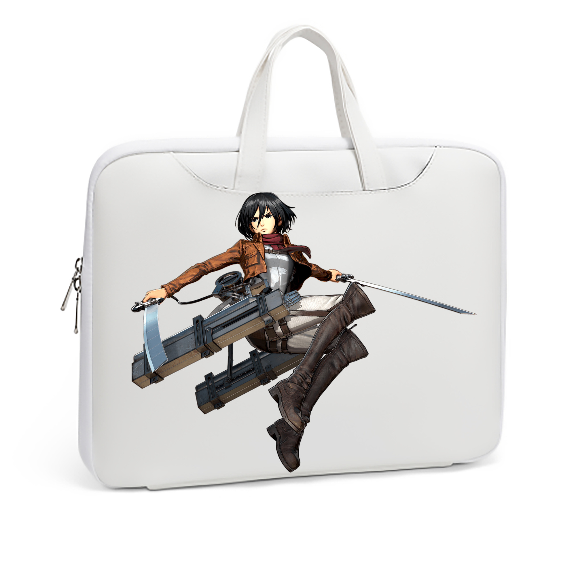 （画像用） 進撃の巨人 ミカサ·アッカーマン Attack on Titan Mikasa Ackerman レザーラップトップバッグ　ノートパソコンケース