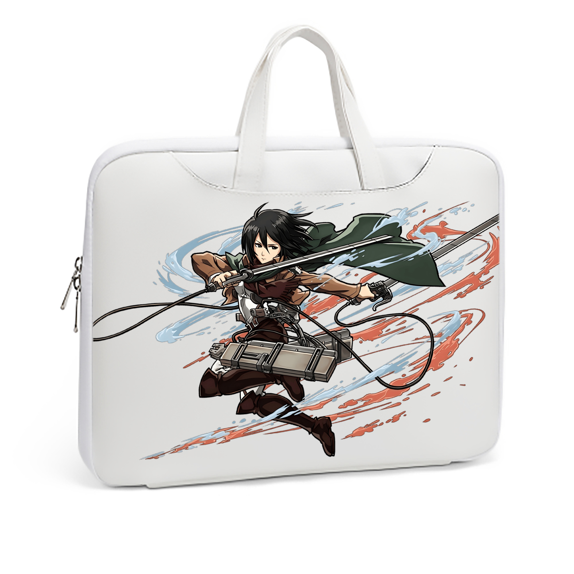 （画像用） 進撃の巨人 ミカサ·アッカーマン Attack on Titan Mikasa Ackerman レザーラップトップバッグ　ノートパソコンケース