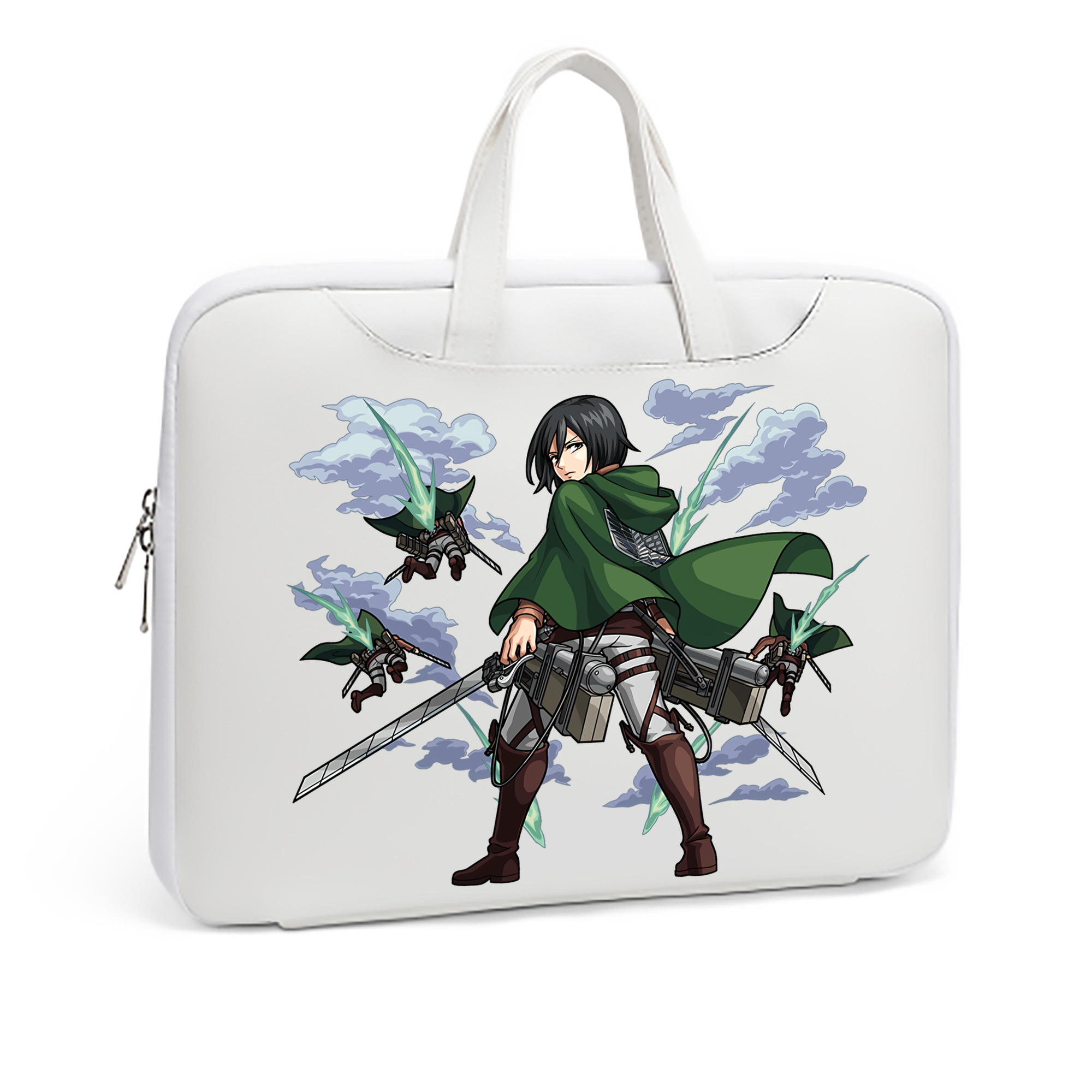 （画像用） 進撃の巨人 ミカサ·アッカーマン Attack on Titan Mikasa Ackerman レザーラップトップバッグ　ノートパソコンケース