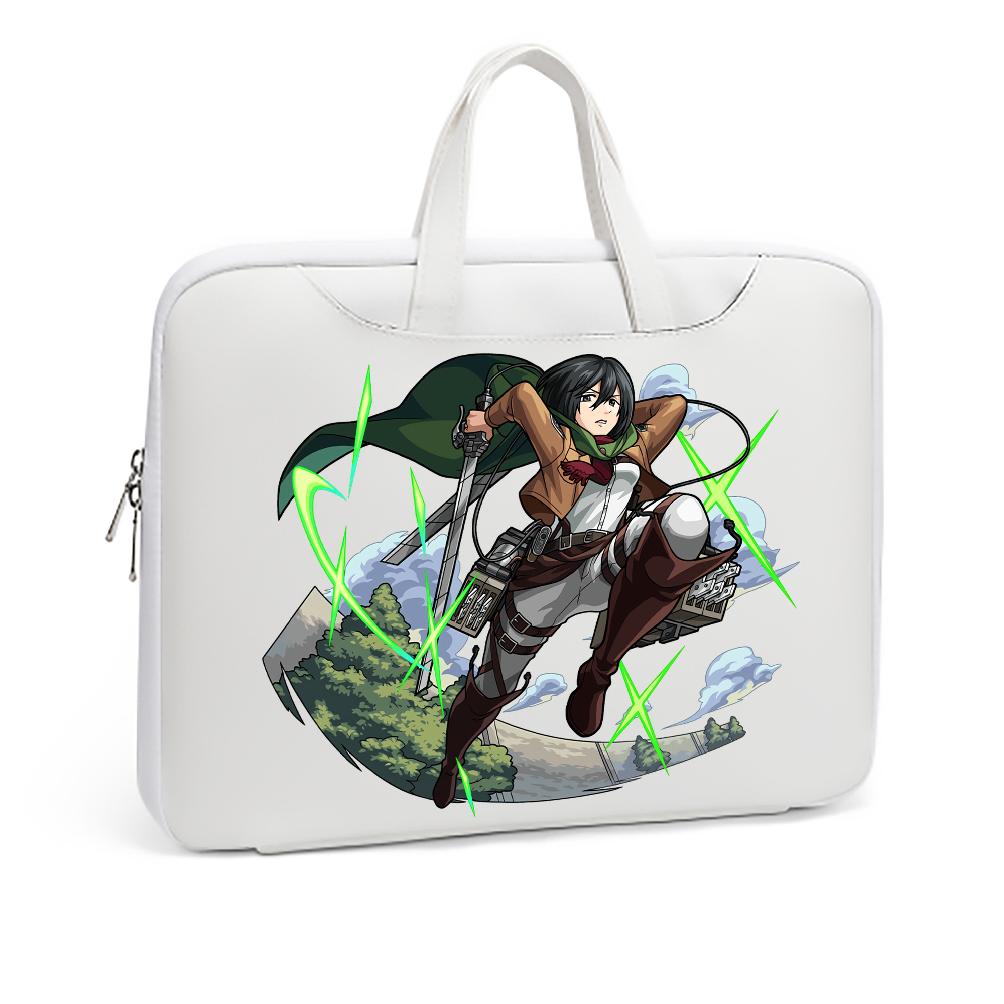 （画像用） 進撃の巨人 ミカサ·アッカーマン Attack on Titan Mikasa Ackerman レザーラップトップバッグ　ノートパソコンケース