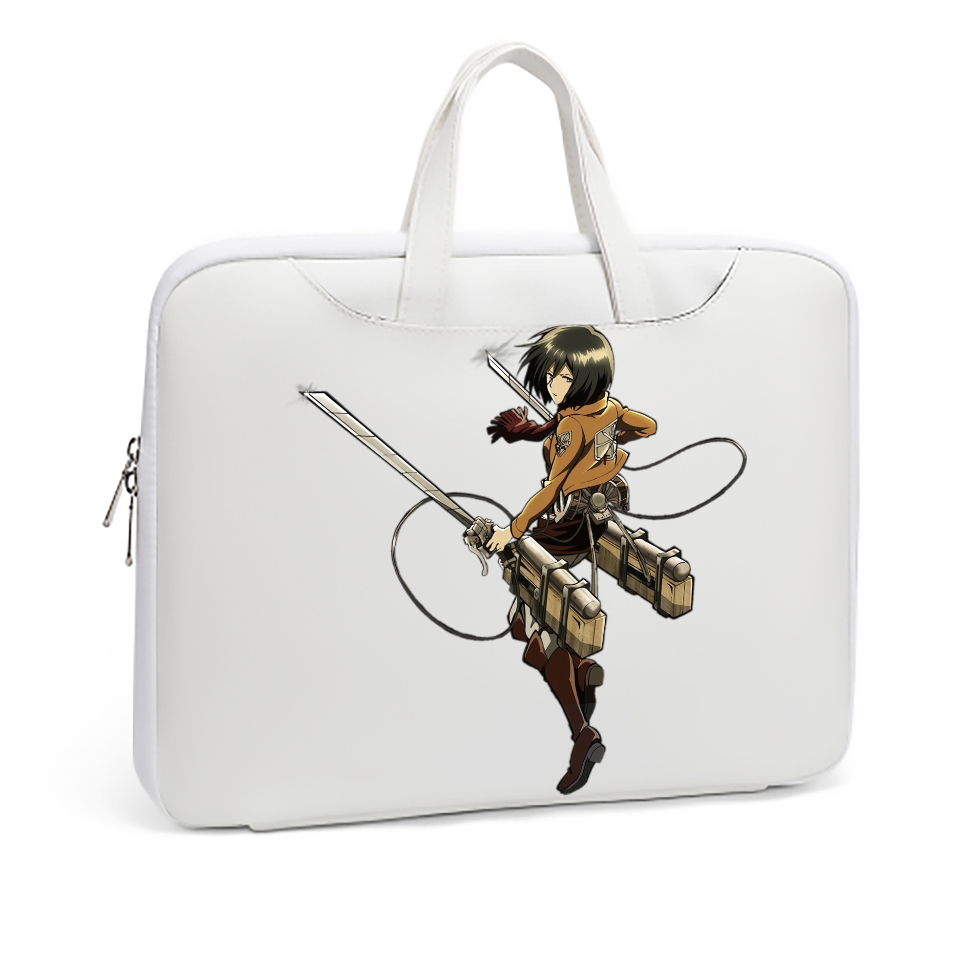 （画像用） 進撃の巨人 ミカサ·アッカーマン Attack on Titan Mikasa Ackerman レザーラップトップバッグ　ノートパソコンケース