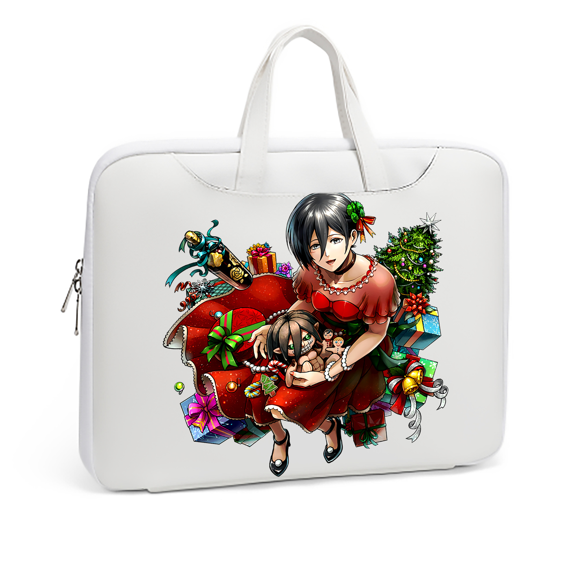 （画像用） 進撃の巨人 ミカサ·アッカーマン Attack on Titan Mikasa Ackerman レザーラップトップバッグ　ノートパソコンケース